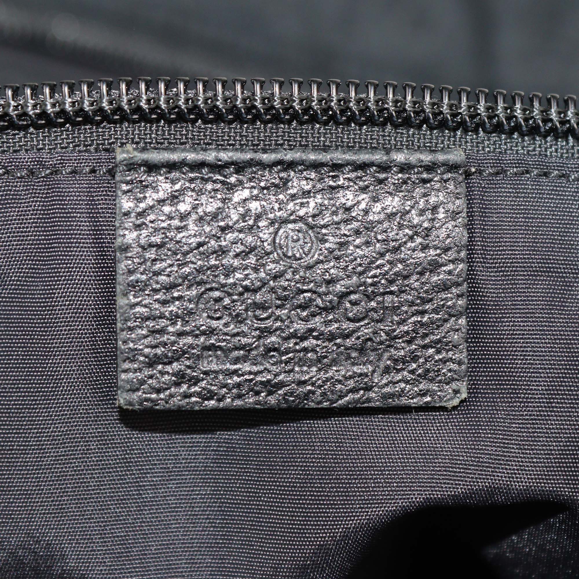 Gucci Black GG Canvas Web Handle Zip Tote