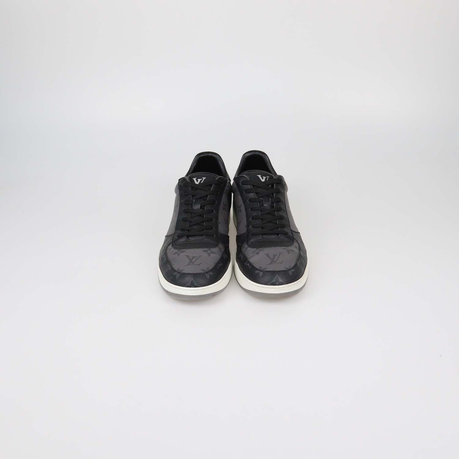 Louis Vuitton Black/Grey Monogram Canvas Rivoli Low Top Sneakers