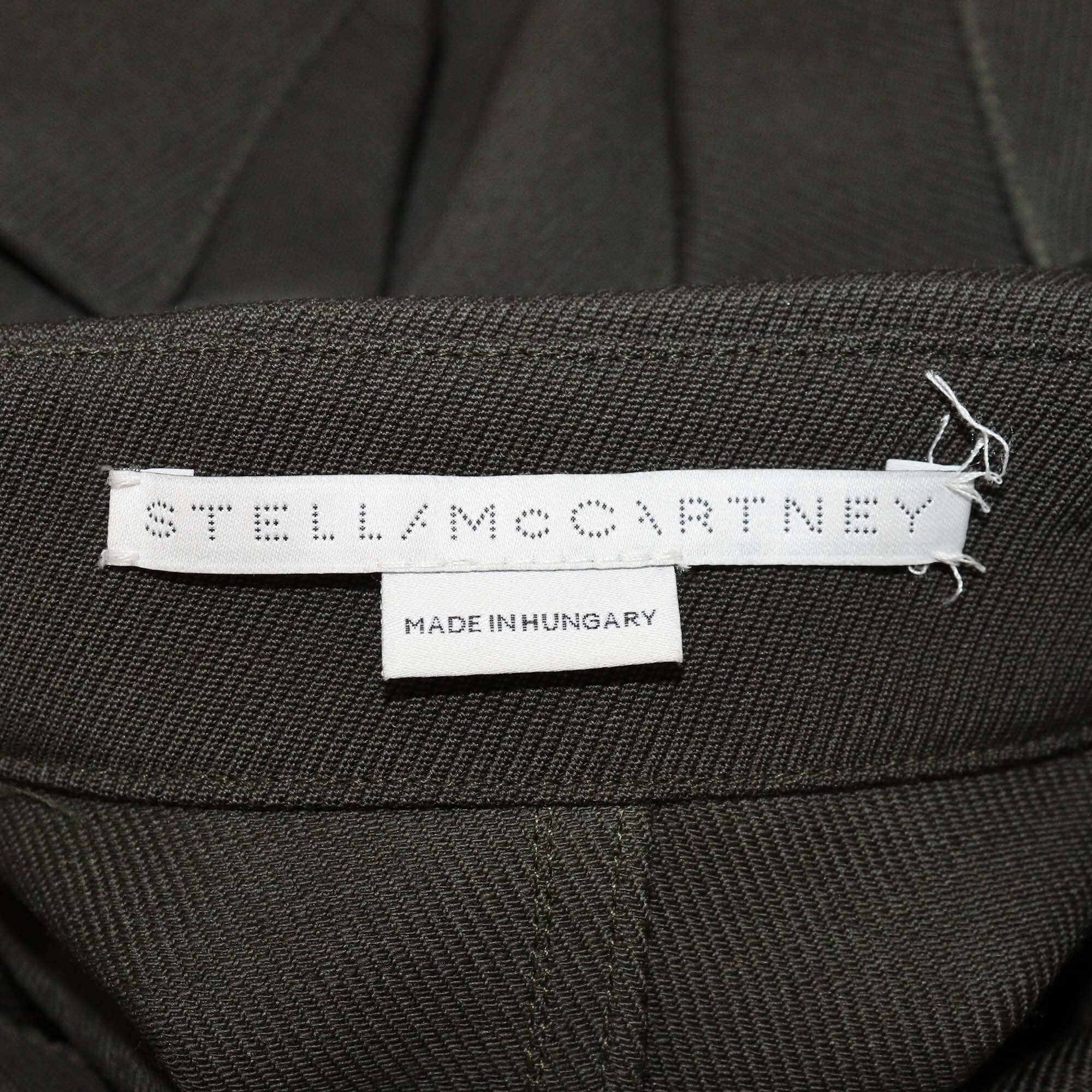 Stella McCartney Dark Green Double Patch Pocket Long Sleeve Shirt Womens Stella McCartney 