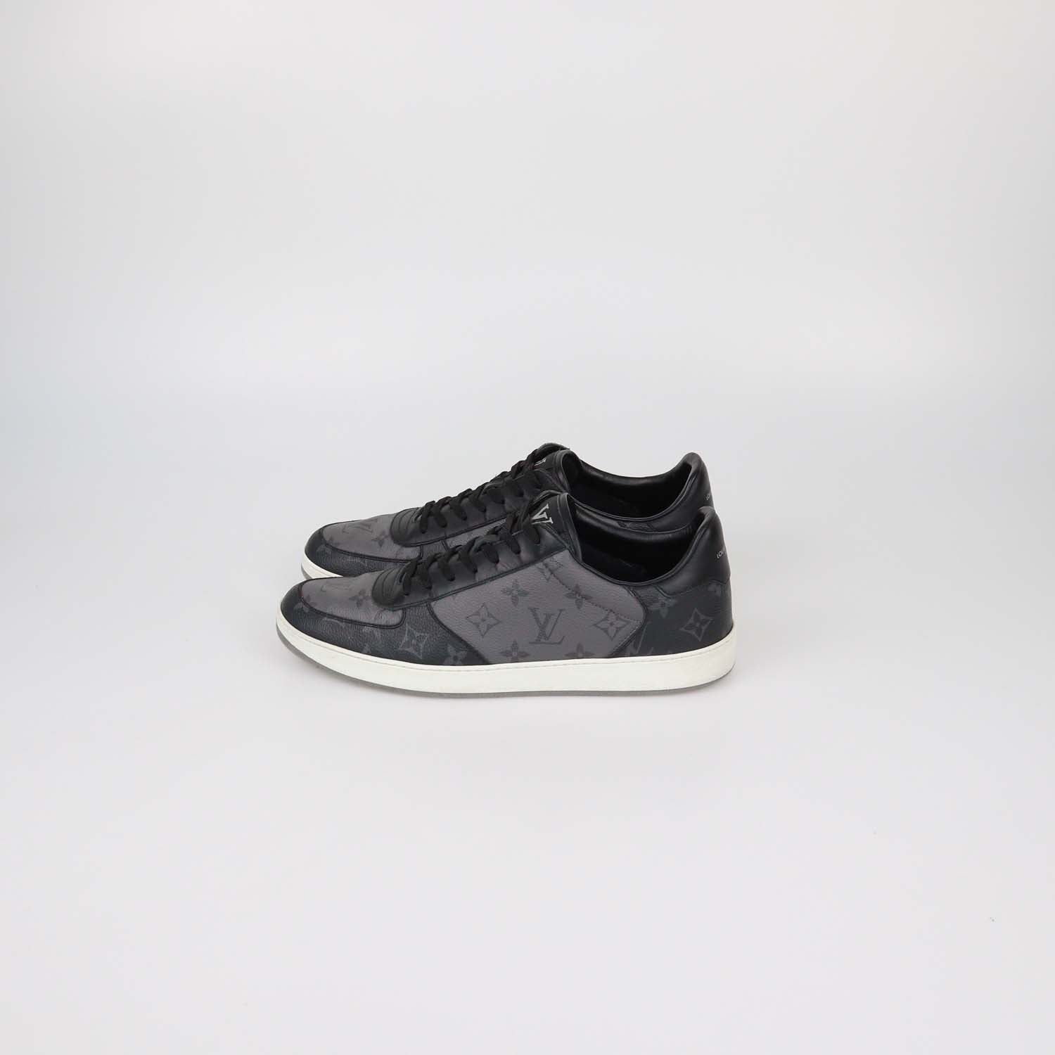 Louis Vuitton Black/Grey Monogram Canvas Rivoli Low Top Sneakers