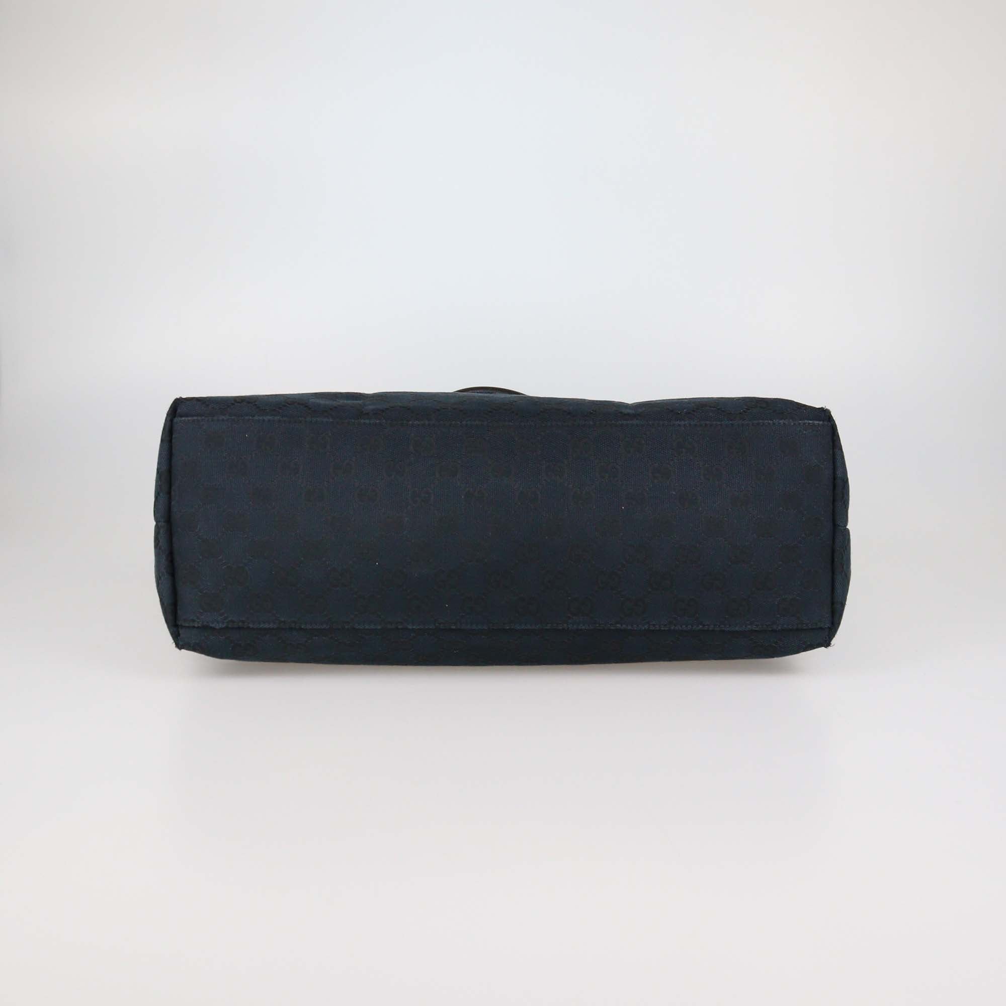 Gucci Black GG Canvas Web Handle Zip Tote