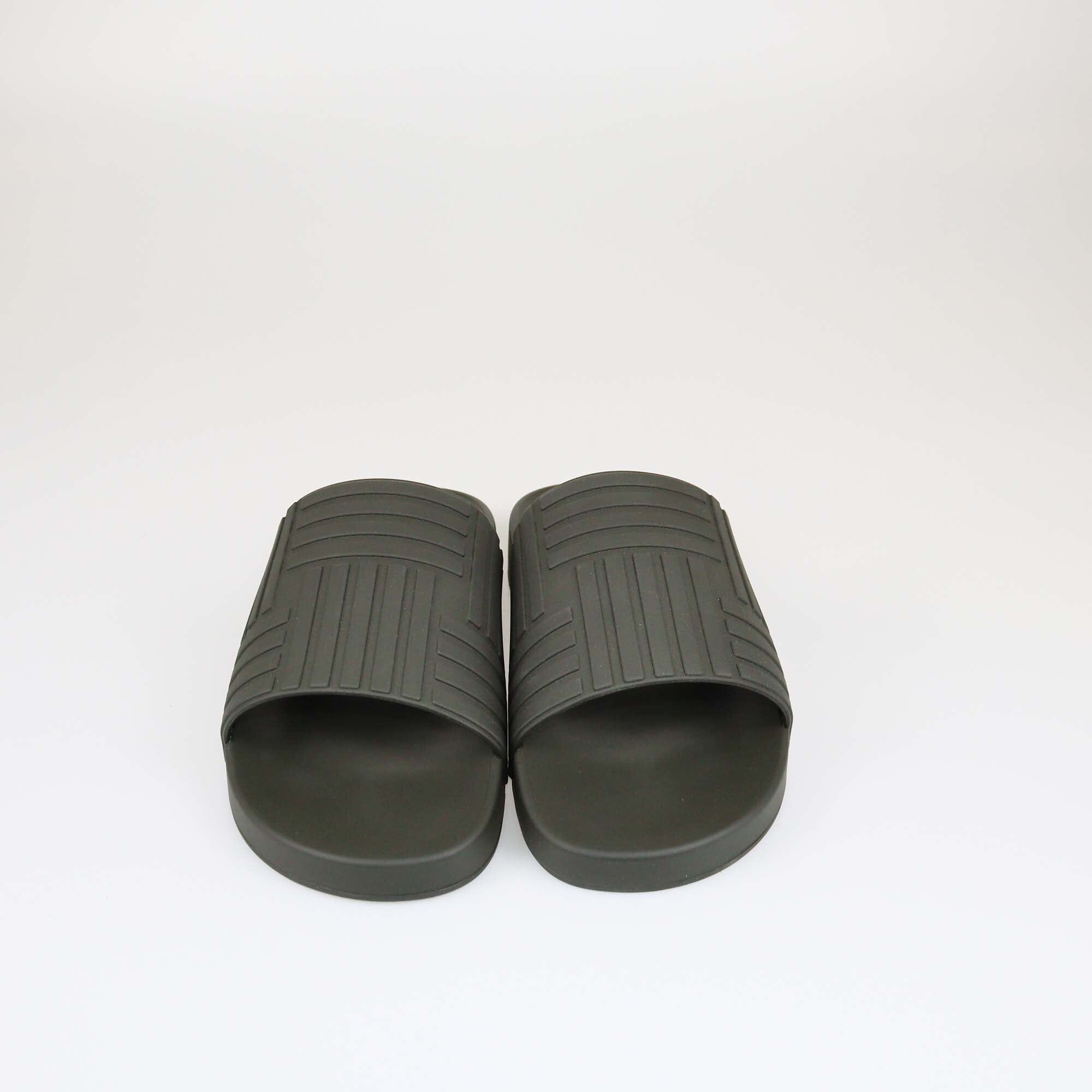 Bottega Veneta Army Green Slides Mens Bottega Veneta 