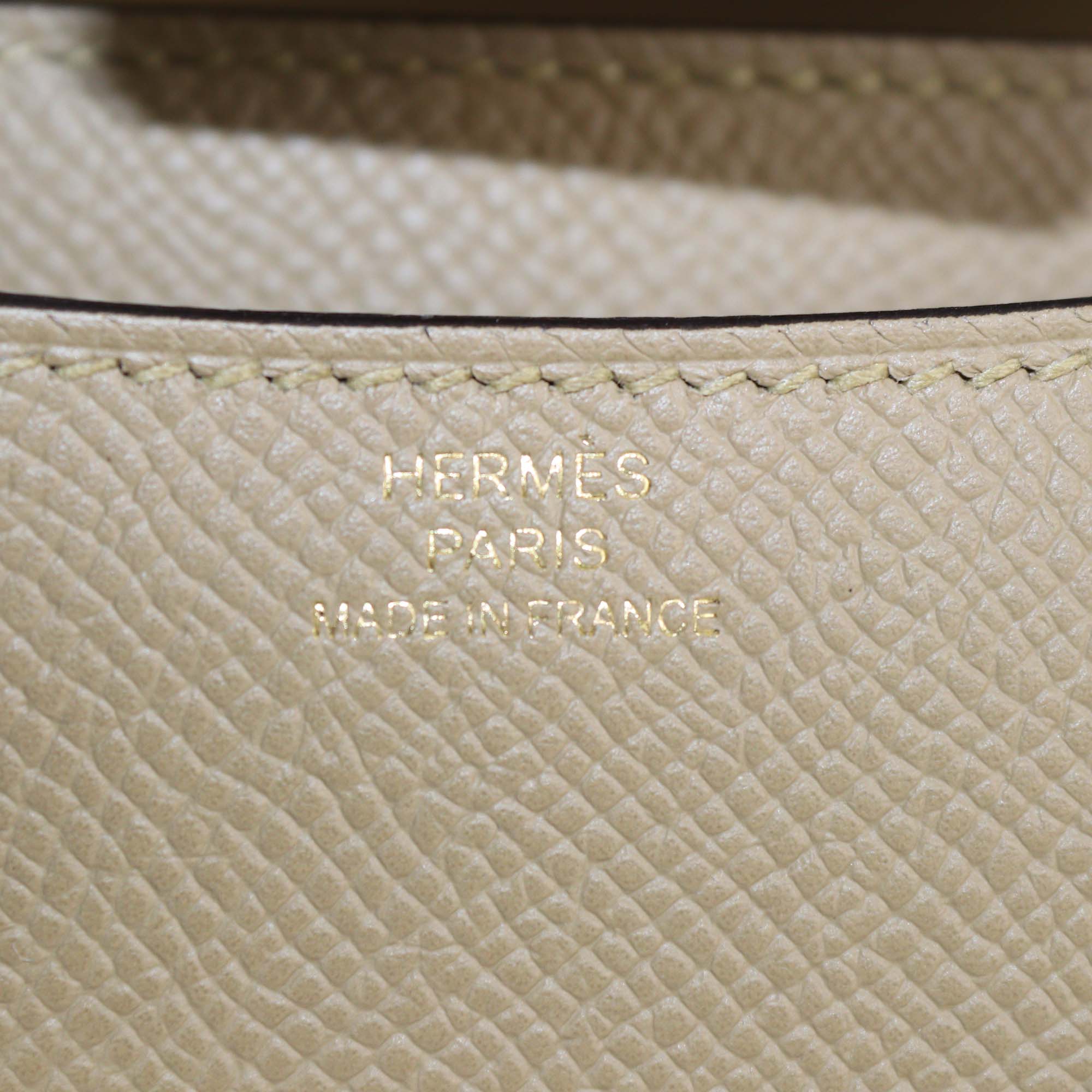 Hermes Poussiere Epsom Leather Mini Constance Bag