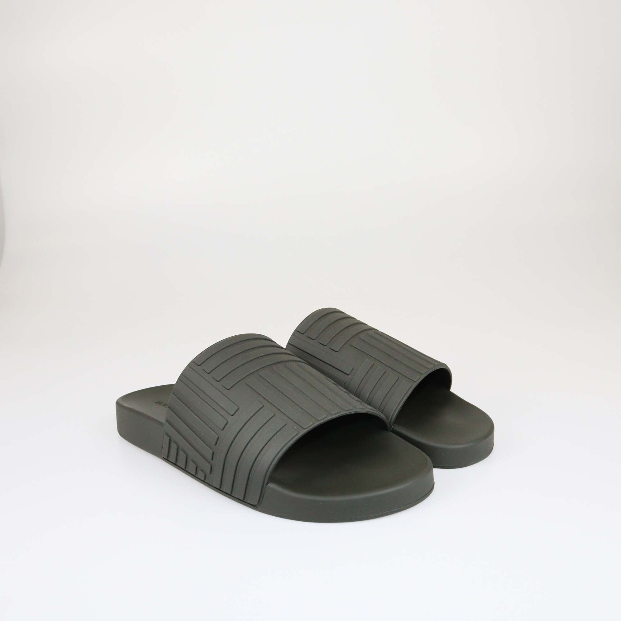 Bottega Veneta Army Green Slides Mens Bottega Veneta 