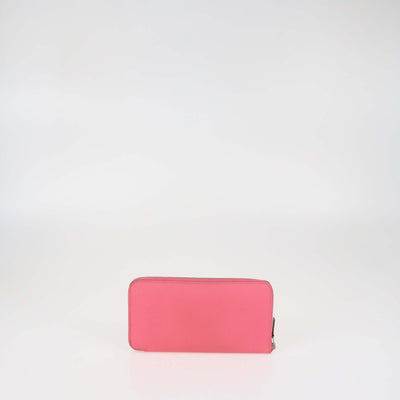 Hermes Rose Jaipur Epsom Leather Silk'In Classique Long Wallet