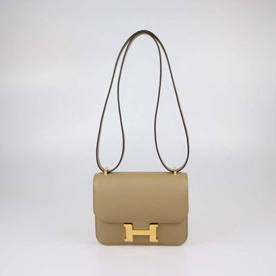 Hermes Poussiere Epsom Leather Mini Constance Bag