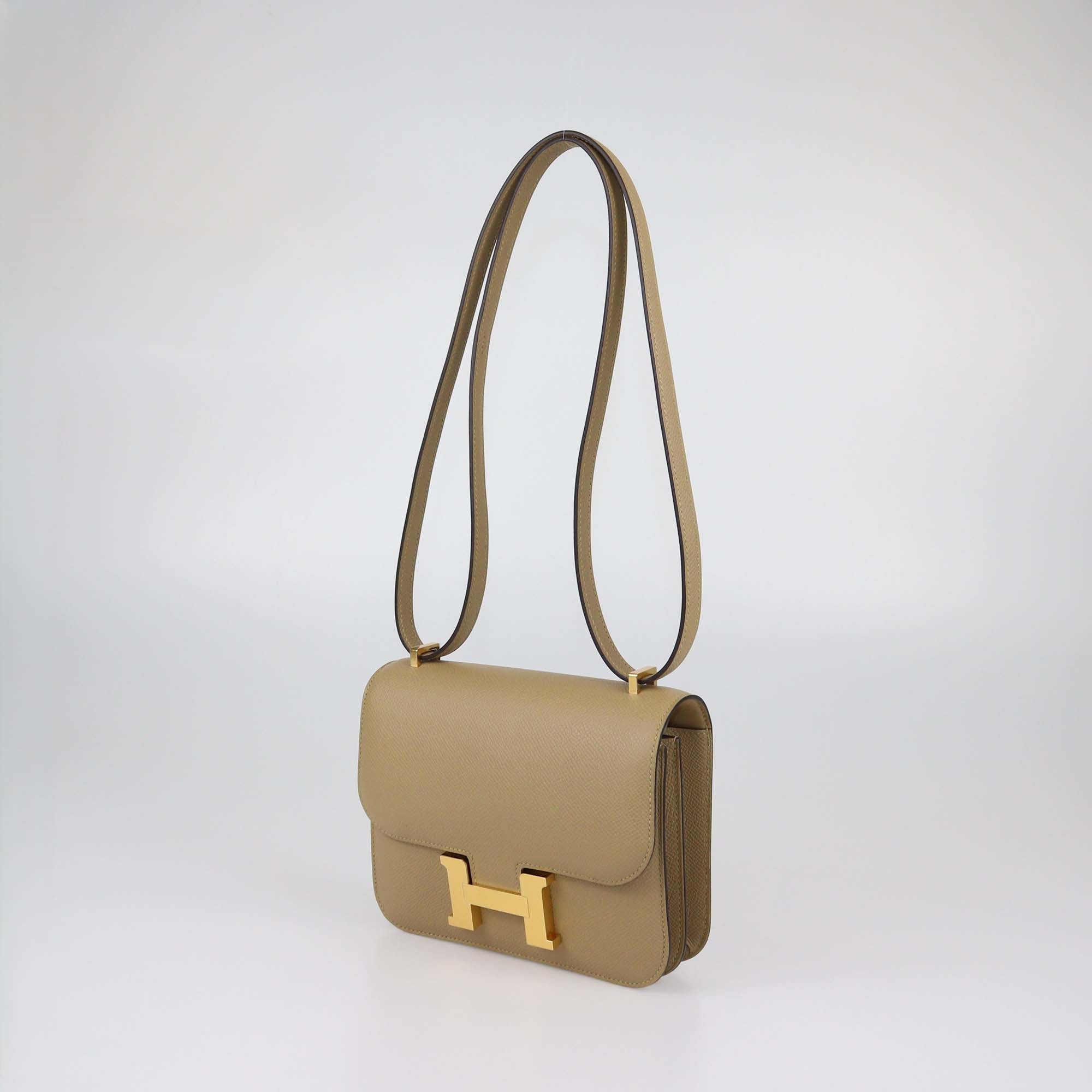 Hermes Poussiere Epsom Leather Mini Constance Bag