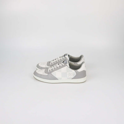 Louis Vuitton White/Grey Damier Leather Rivoli Low Top Sneaker