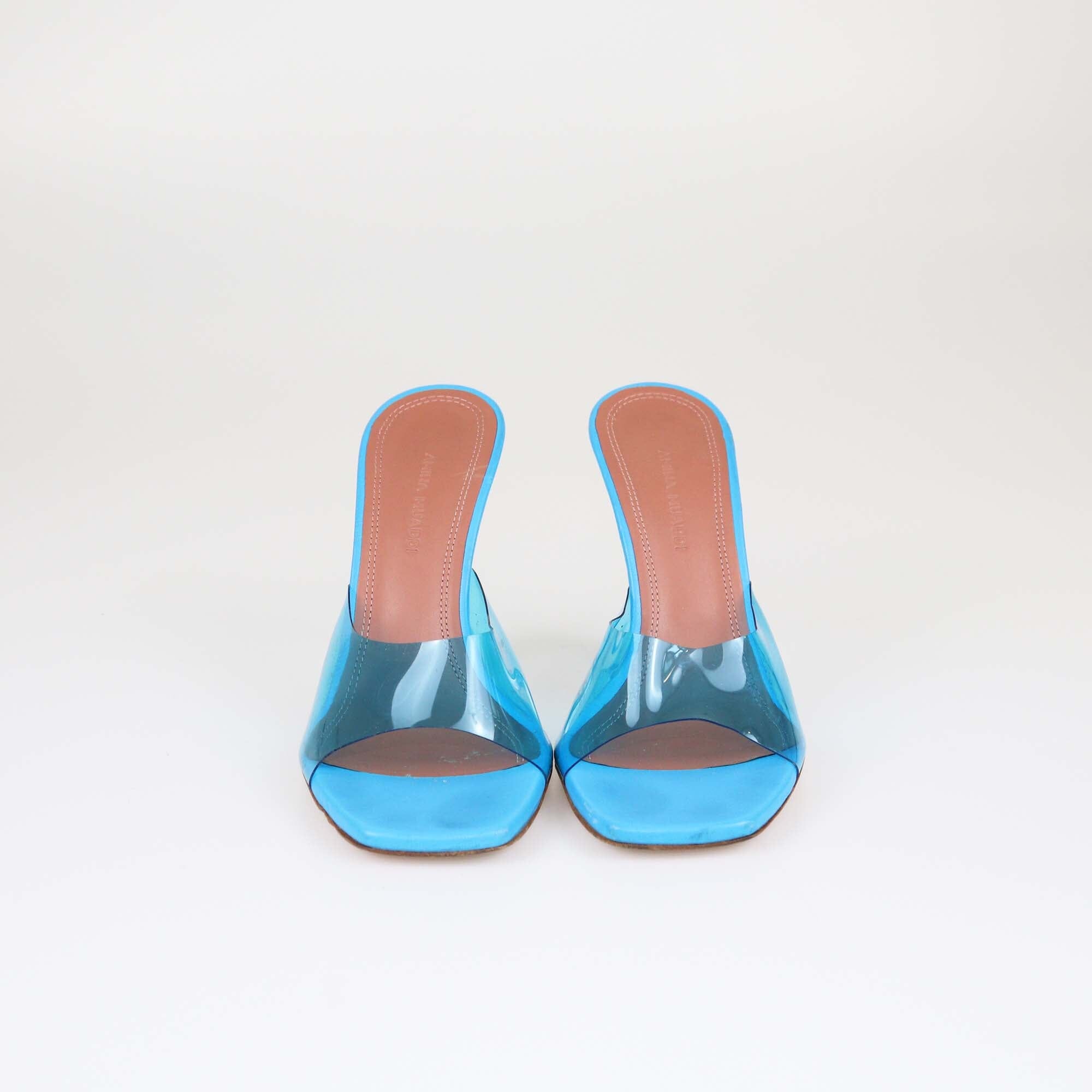 Amina Muaddi Blue Lupita Mules Womens Amina Muaddi 