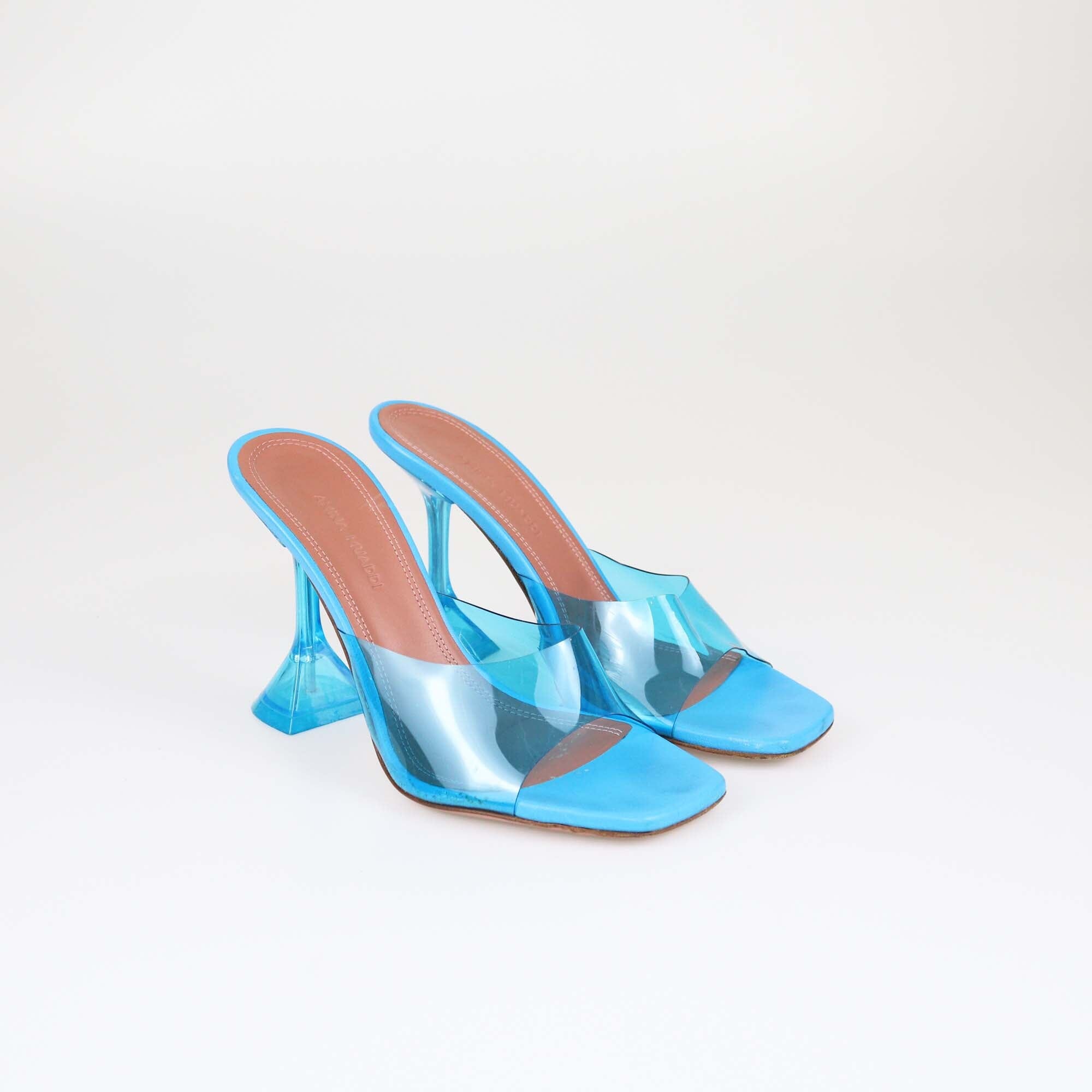 Amina Muaddi Blue Lupita Mules Womens Amina Muaddi 