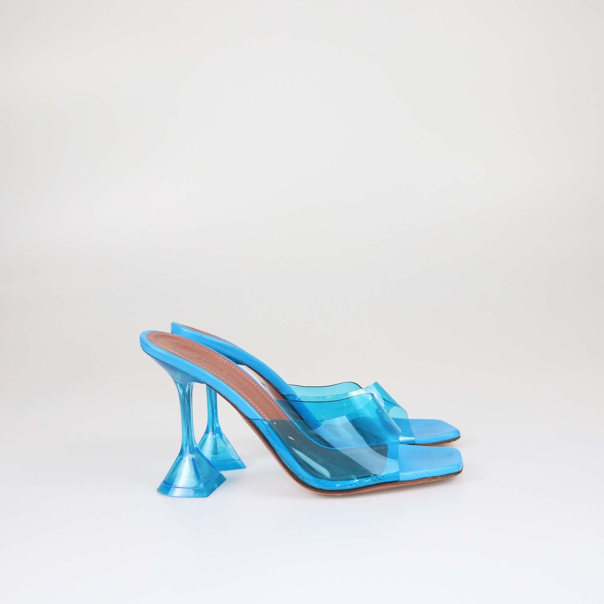 Amina Muaddi Blue Lupita Mules Womens Amina Muaddi 