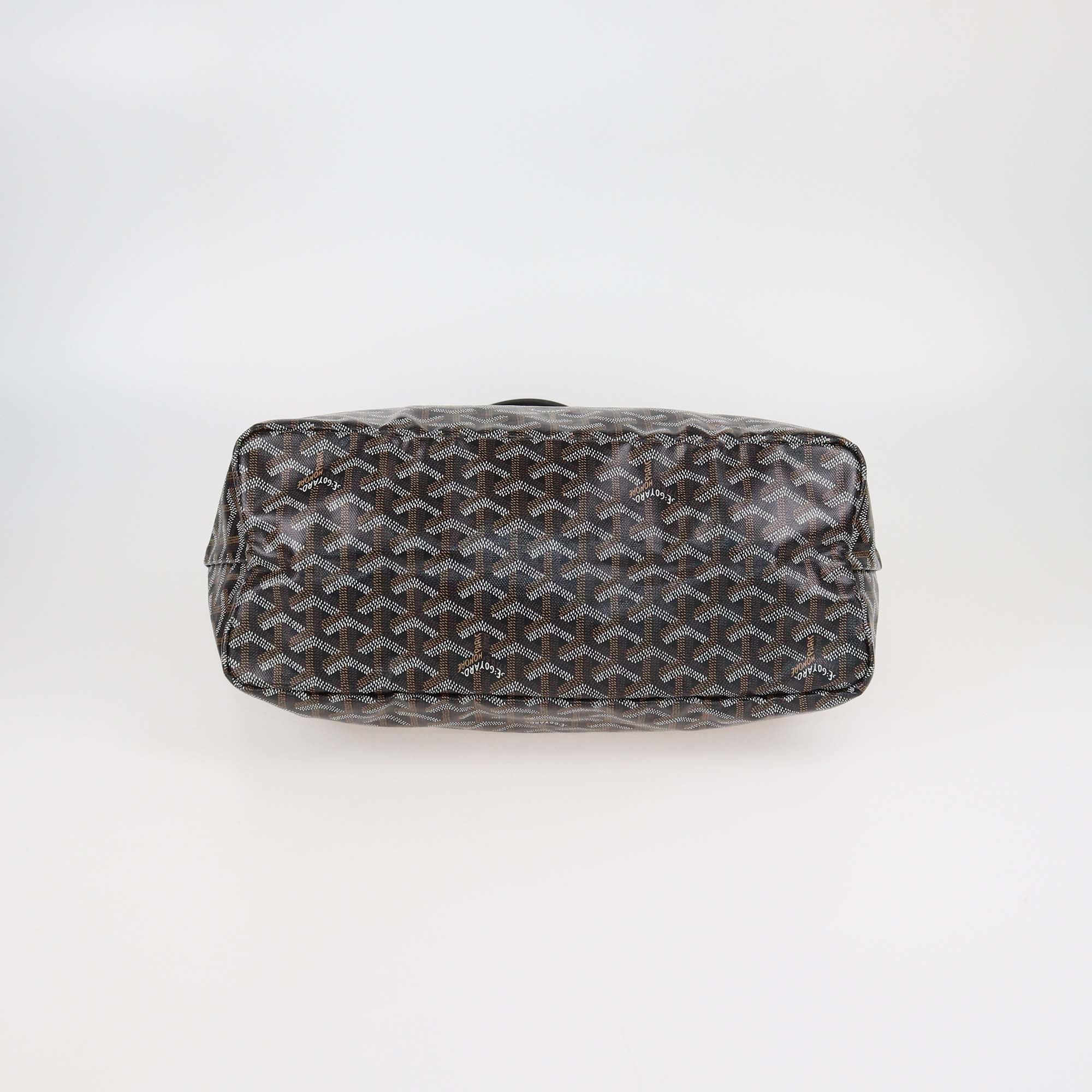 Goyard Black Goyardine Coated Canvas St Louis PM Tote