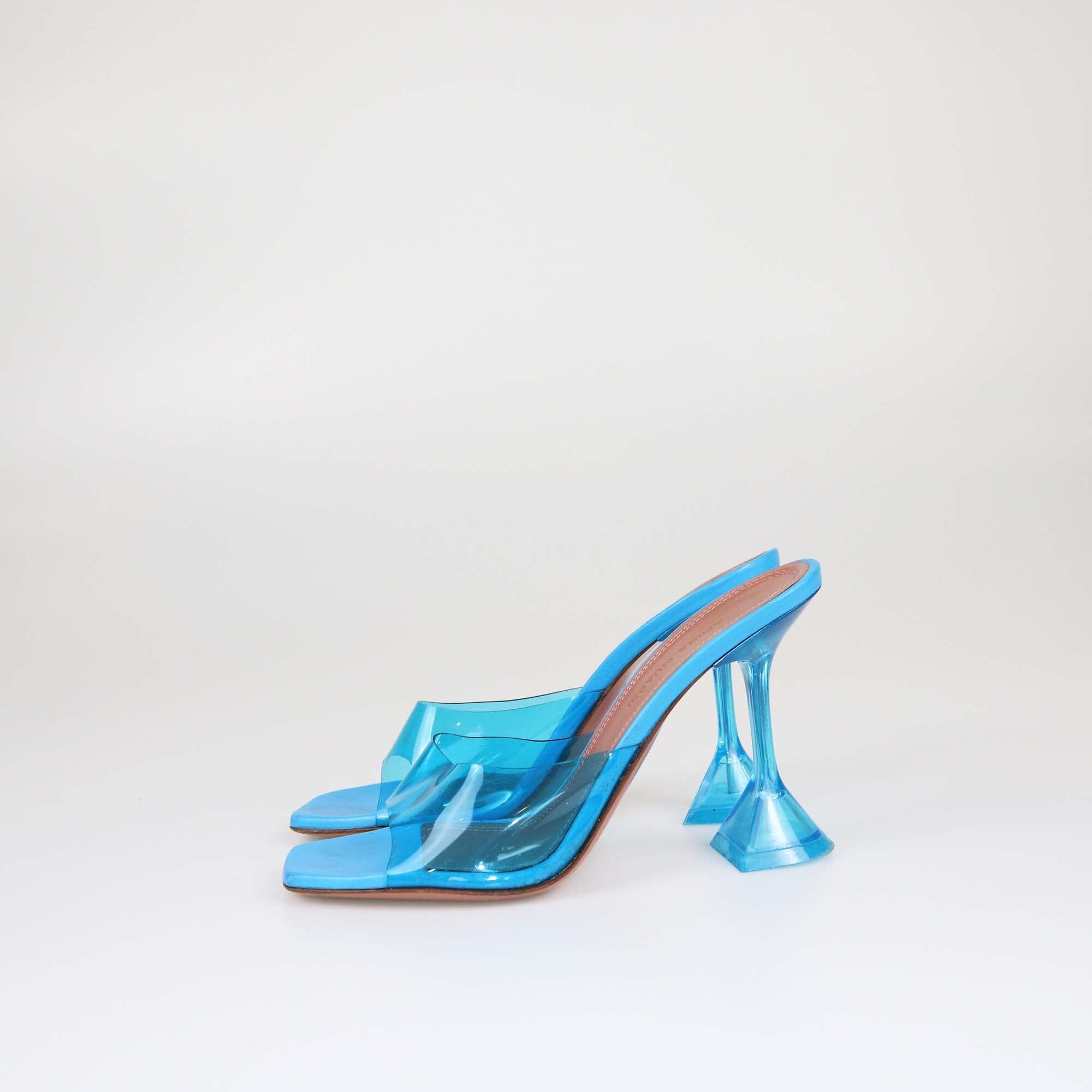 Amina Muaddi Blue Lupita Mules Womens Amina Muaddi 