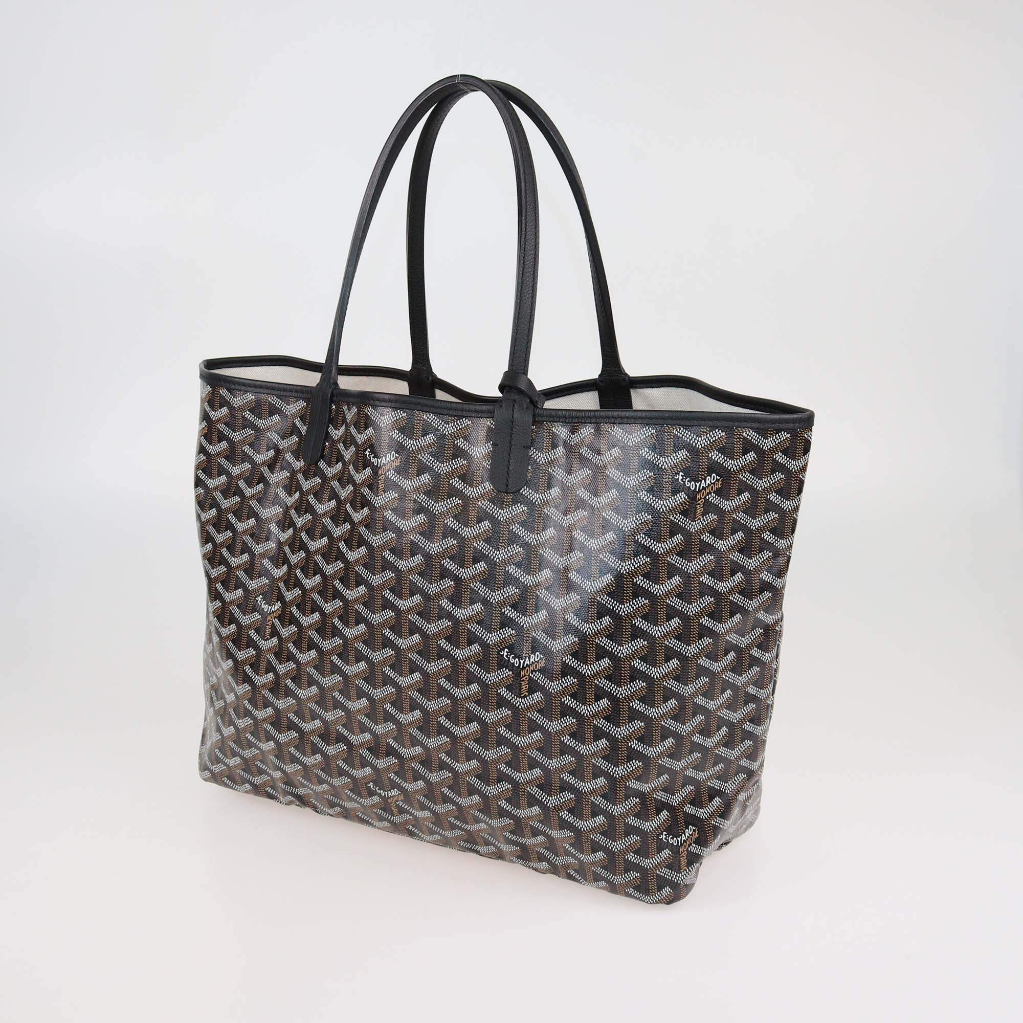 Goyard Black Goyardine Coated Canvas St Louis PM Tote