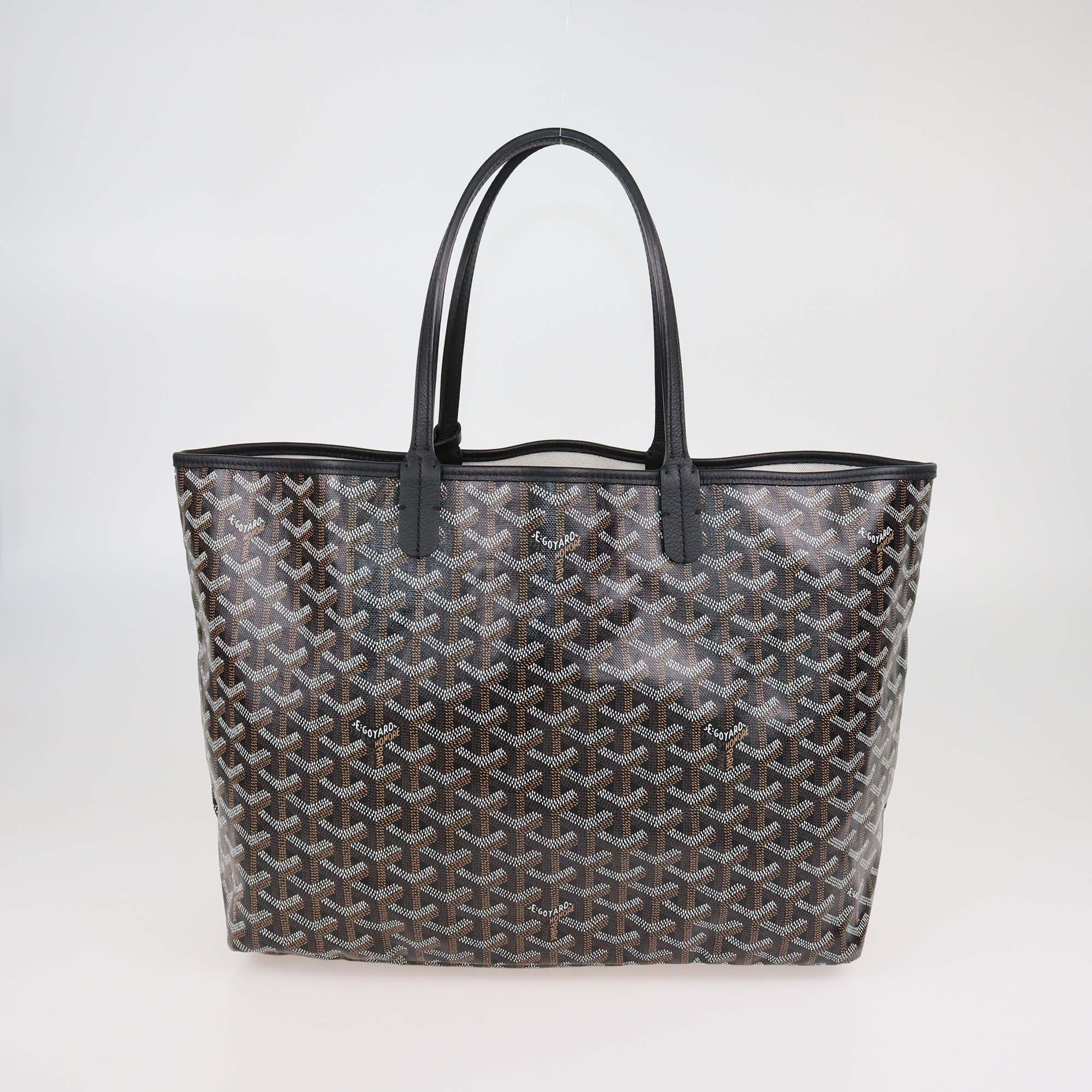 Goyard Black Goyardine Coated Canvas St Louis PM Tote