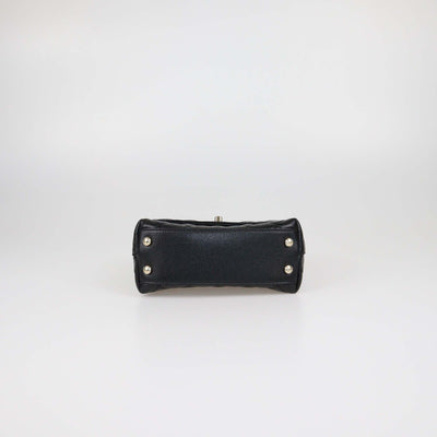 Chanel Black Quilted Caviar Leather Mini Coco Top Handle Bag