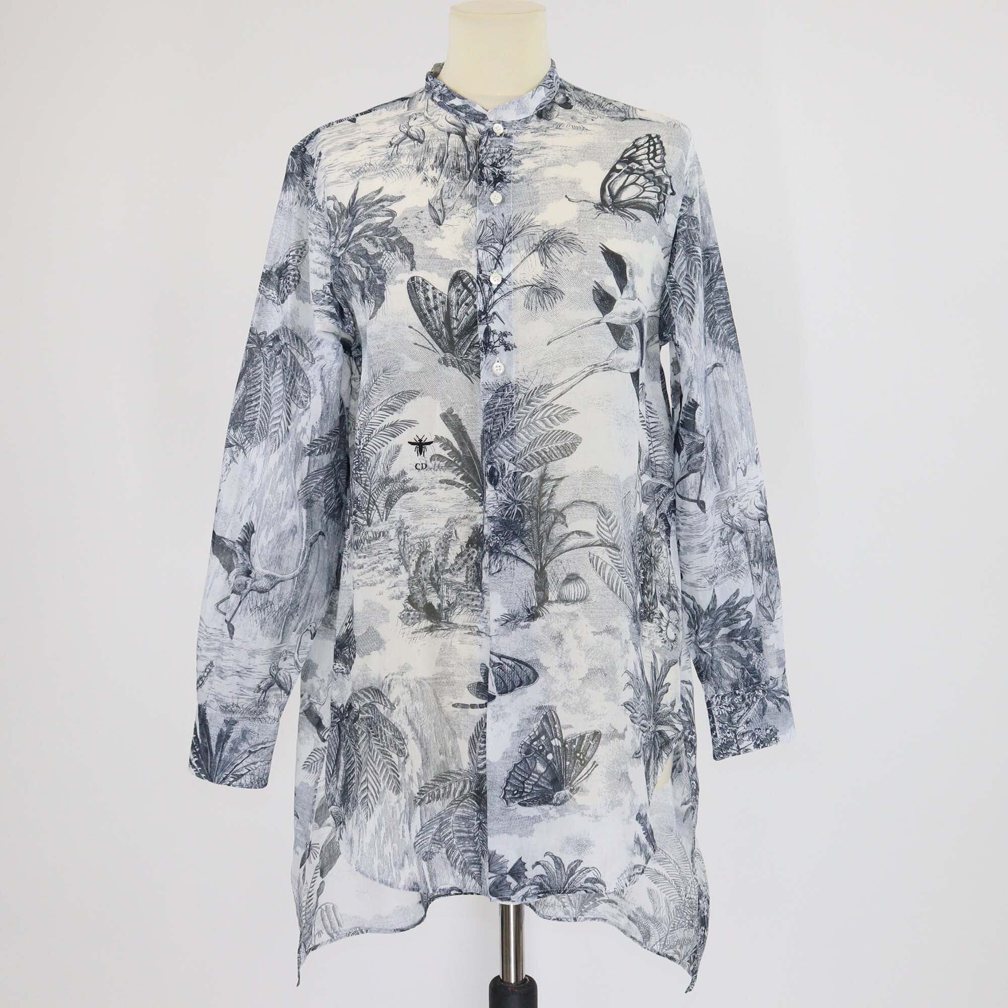 Christian Dior White Dioriviera Printed Long Sleeve Tunic Womens Christian Dior 