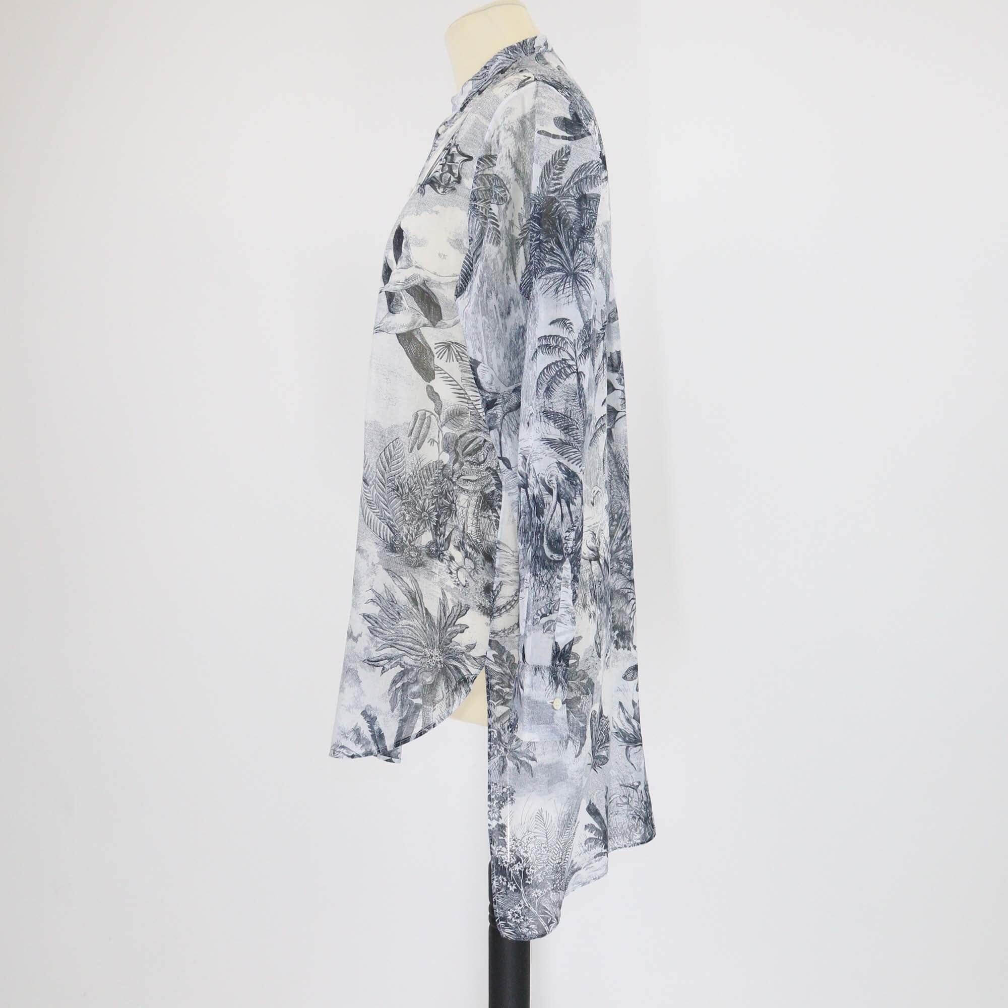Christian Dior White Dioriviera Printed Long Sleeve Tunic Womens Christian Dior 
