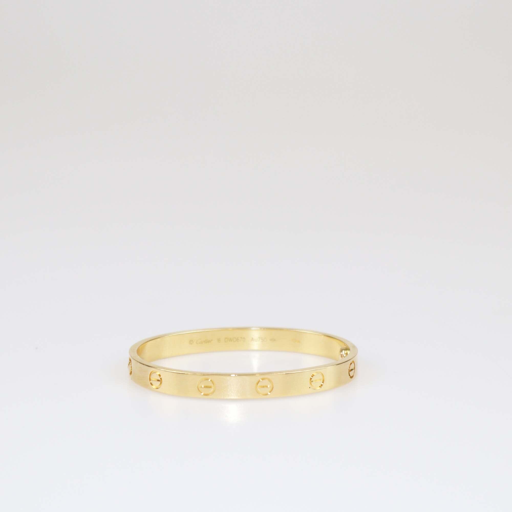 Cartier Love 18K Yellow Gold Bracelet Womens Cartier 