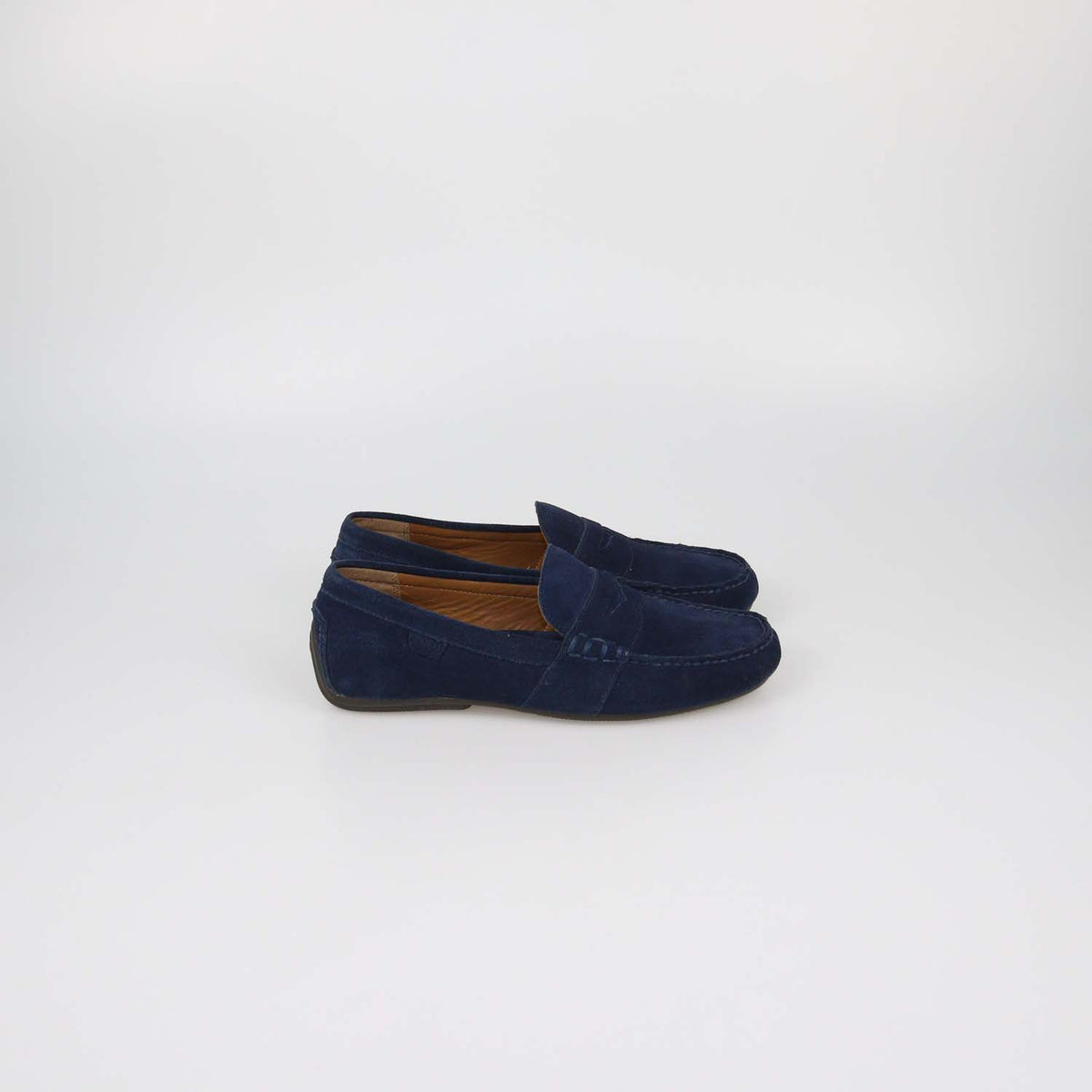 Polo Ralph Lauren Navy Blue Suede Reynold Driver Loafers