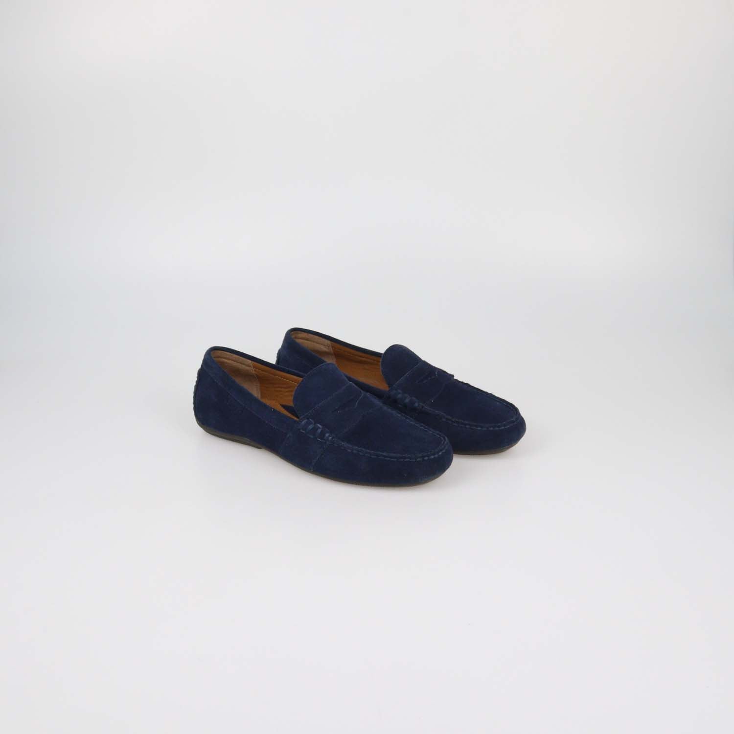 Polo Ralph Lauren Navy Blue Suede Reynold Driver Loafers