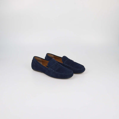 Polo Ralph Lauren Navy Blue Suede Reynold Driver Loafers