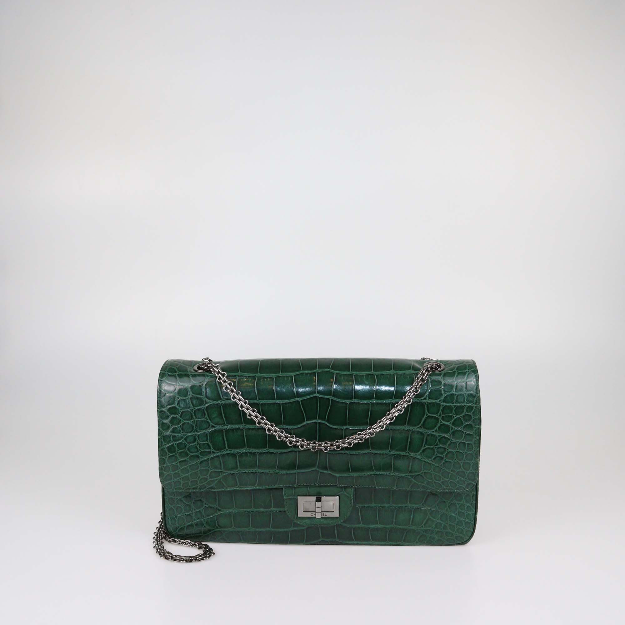 Chanel Green Shine Alligator 227 Reissue 2.55 Flap Bag