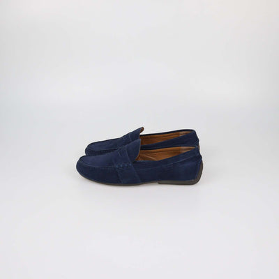 Polo Ralph Lauren Navy Blue Suede Reynold Driver Loafers