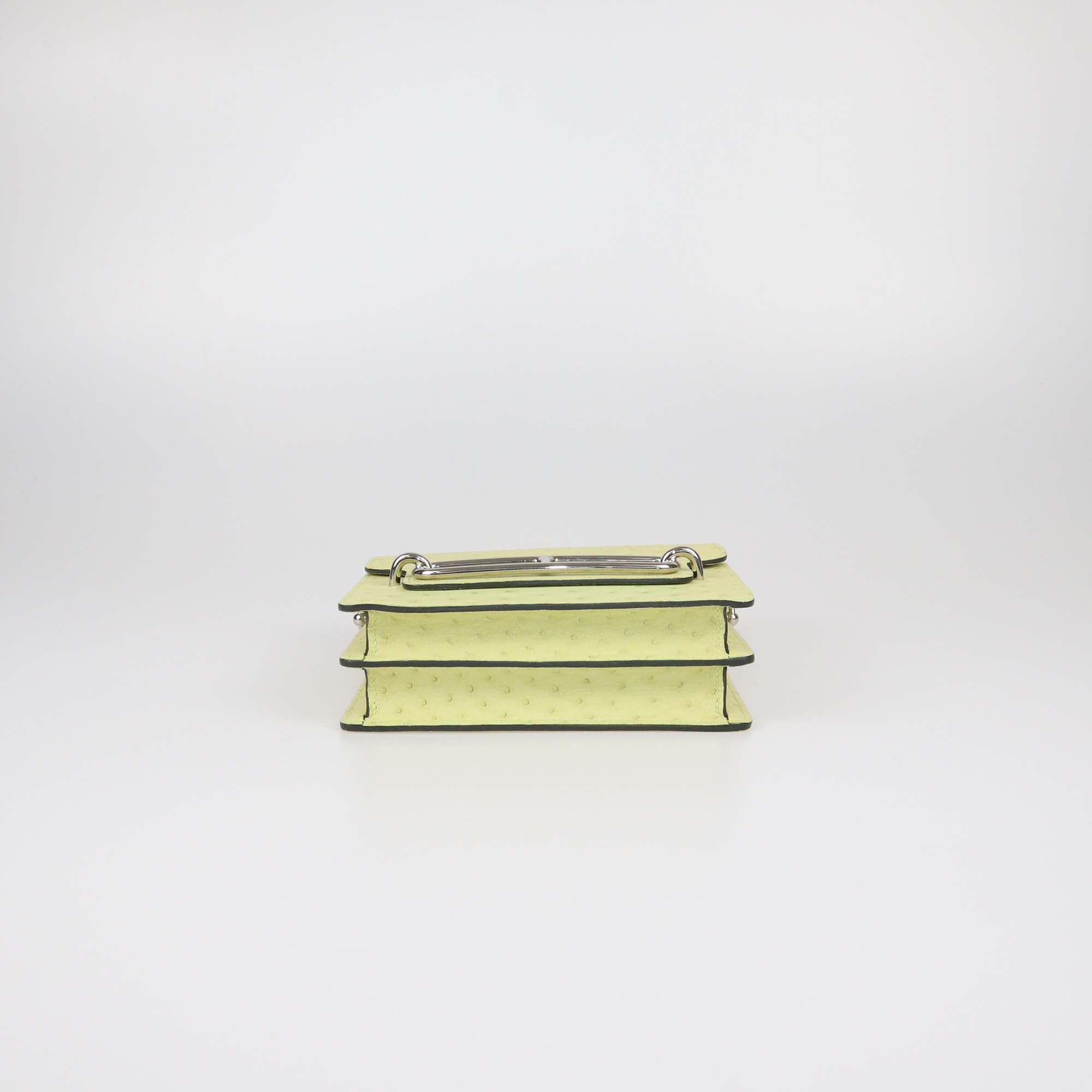 Hermes Jaune Bourgeon Ostrich Mini Roulis Bag