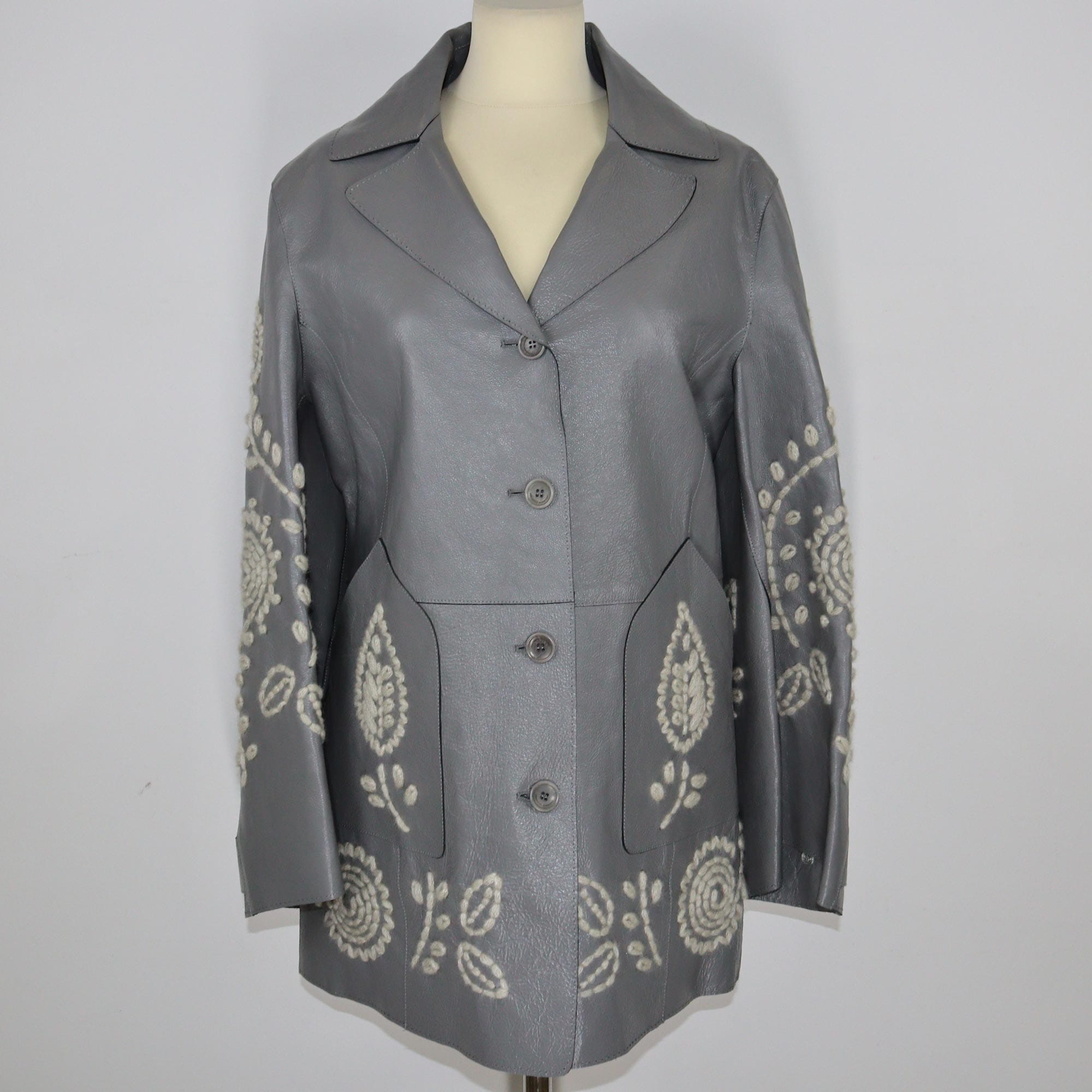 Grey Embroidered Jacket Clothing Ermanno Scervino 