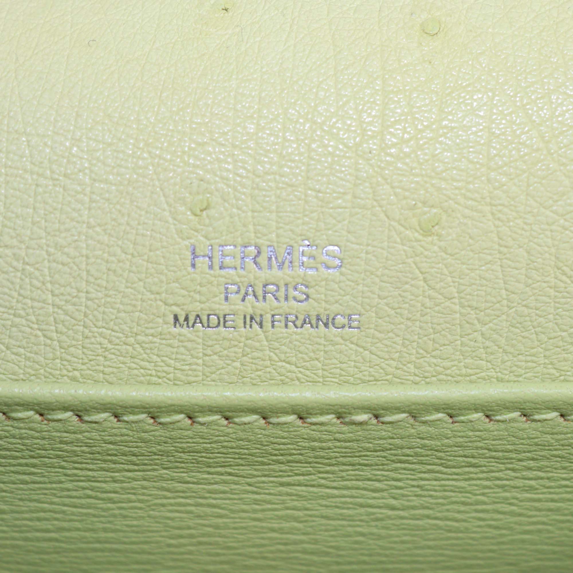 Hermes Jaune Bourgeon Ostrich Mini Roulis Bag