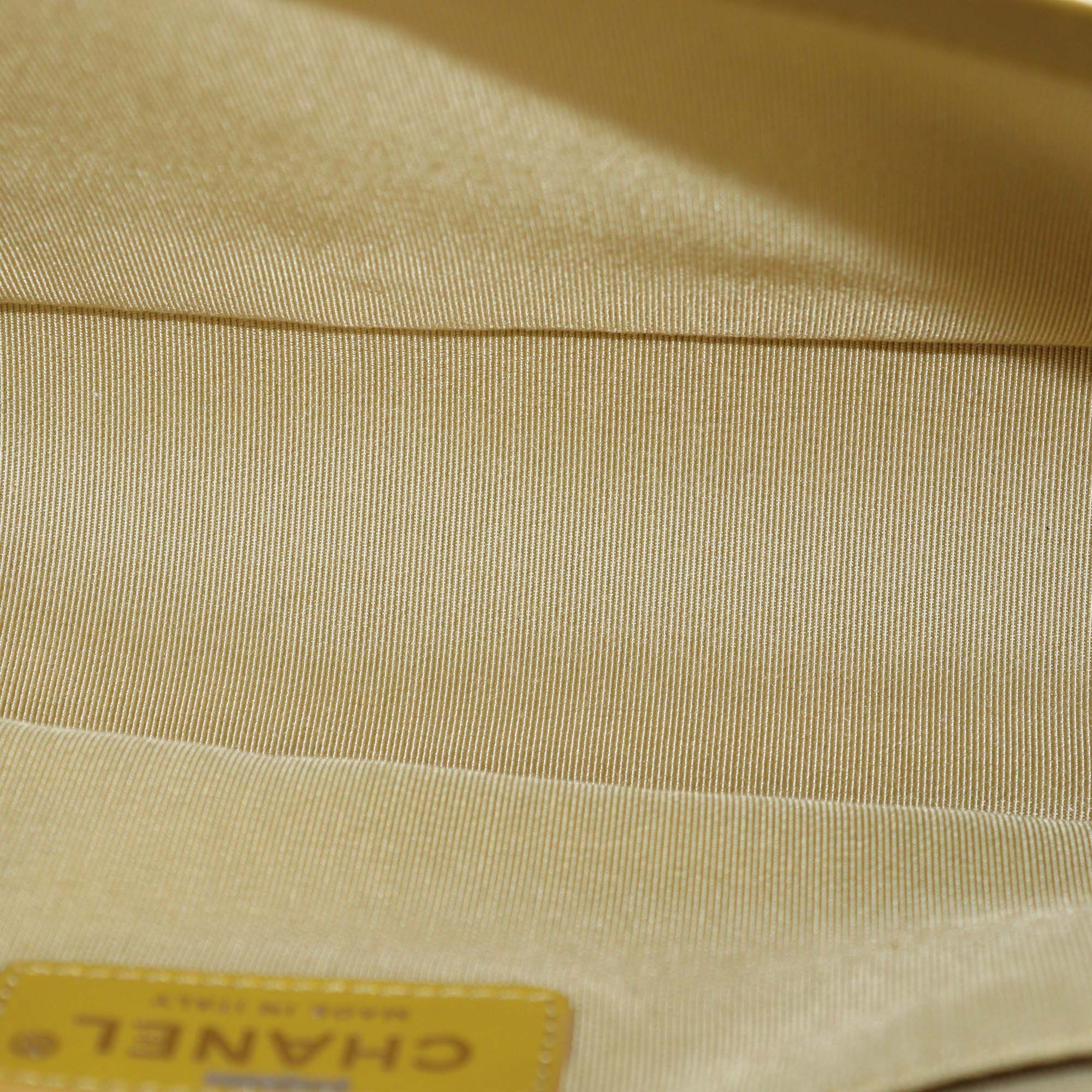 Chanel Gold Leather Chain Coco Mark Medium Embossed Graffiti Boy Bag