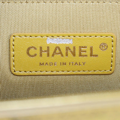 Chanel Gold Leather Chain Coco Mark Medium Embossed Graffiti Boy Bag