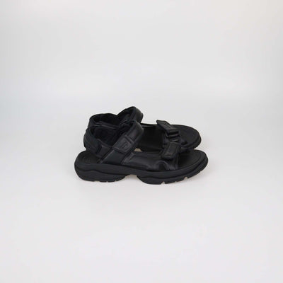 Balenciaga Black Faux Leather Tourist Sandals