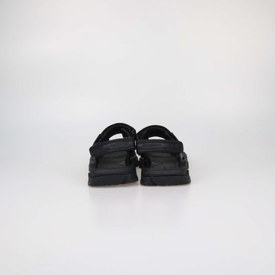 Balenciaga Black Faux Leather Tourist Sandals