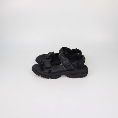 Balenciaga Black Faux Leather Tourist Sandals