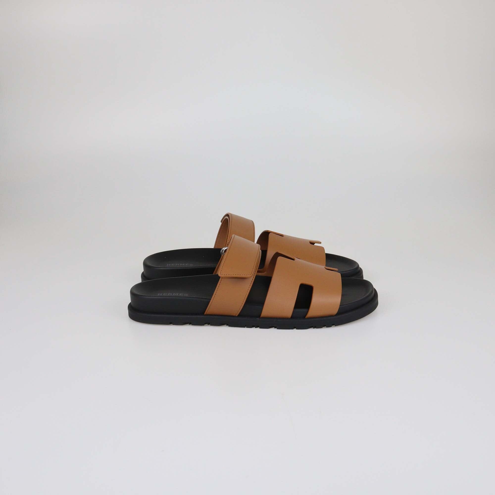 Hermes Gold Chypre Sandals Womens Hermes 