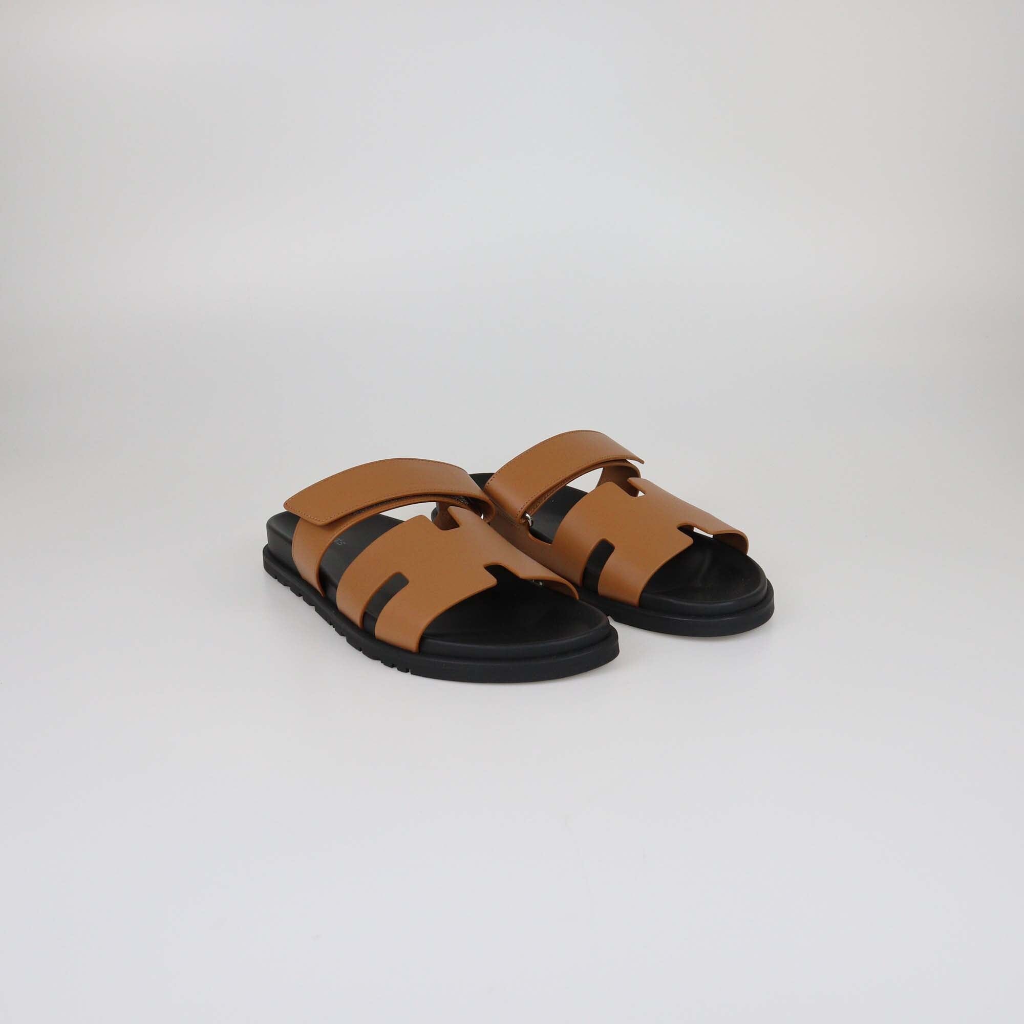 Hermes Gold Chypre Sandals Womens Hermes 