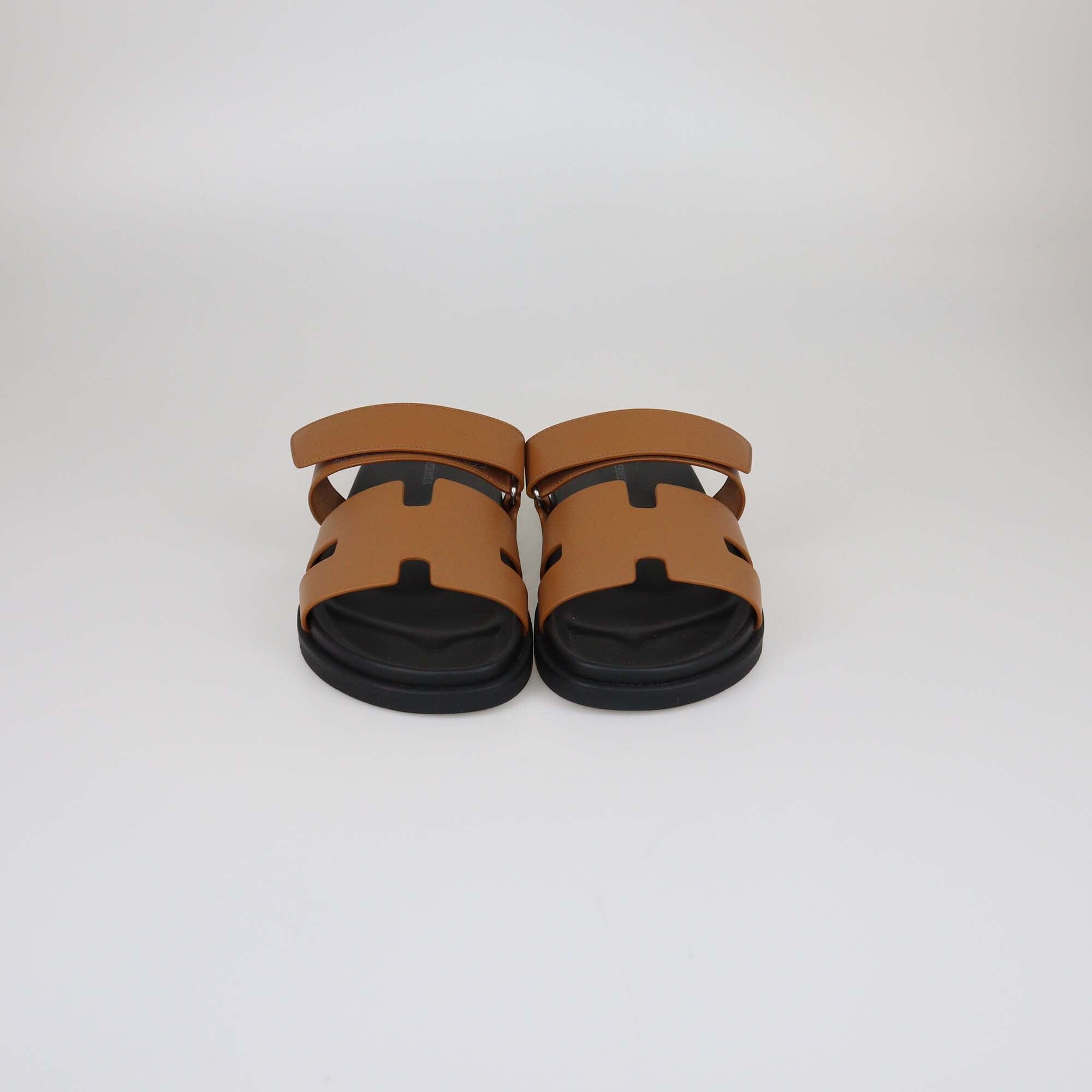 Hermes Gold Chypre Sandals Womens Hermes 