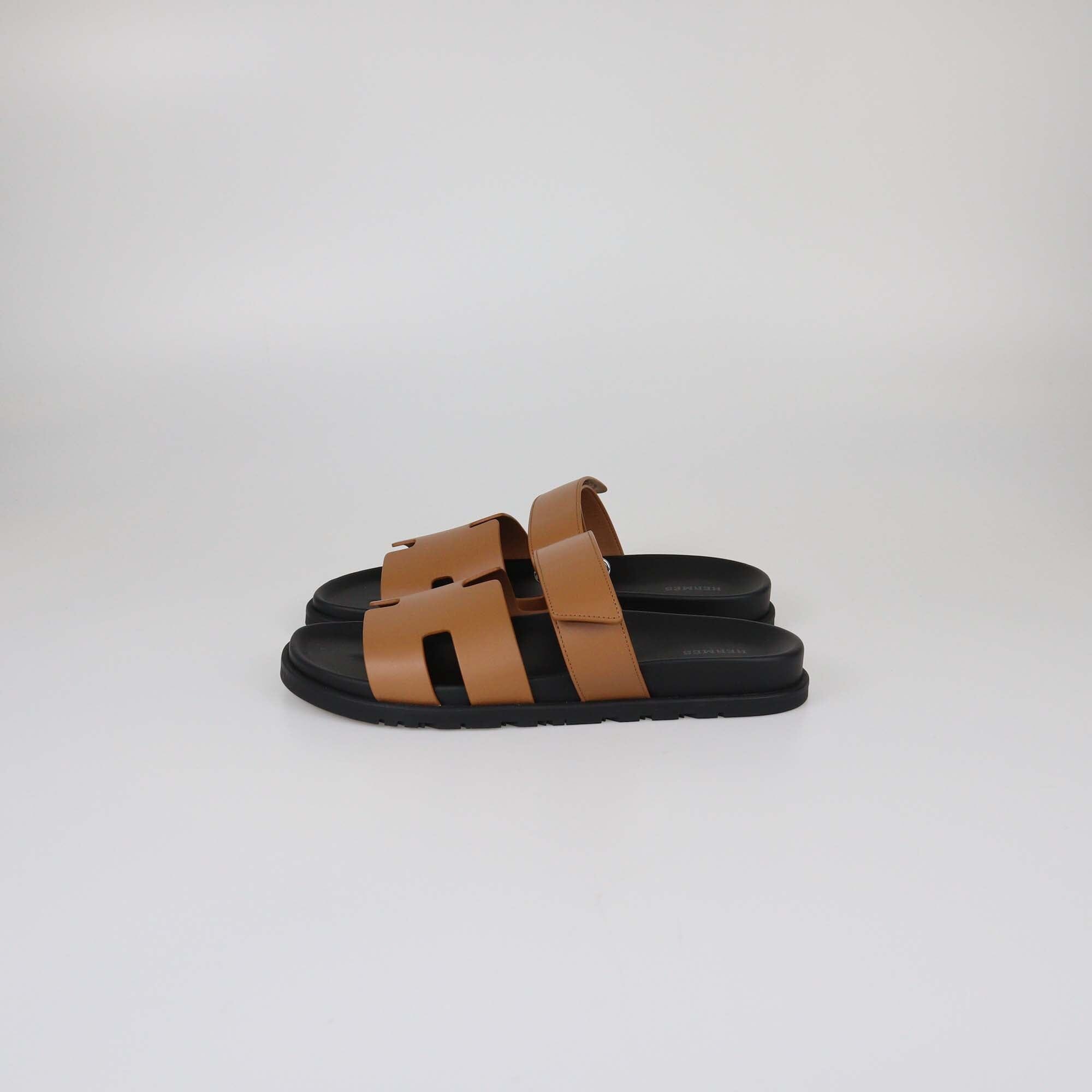 Hermes Gold Chypre Sandals Womens Hermes 