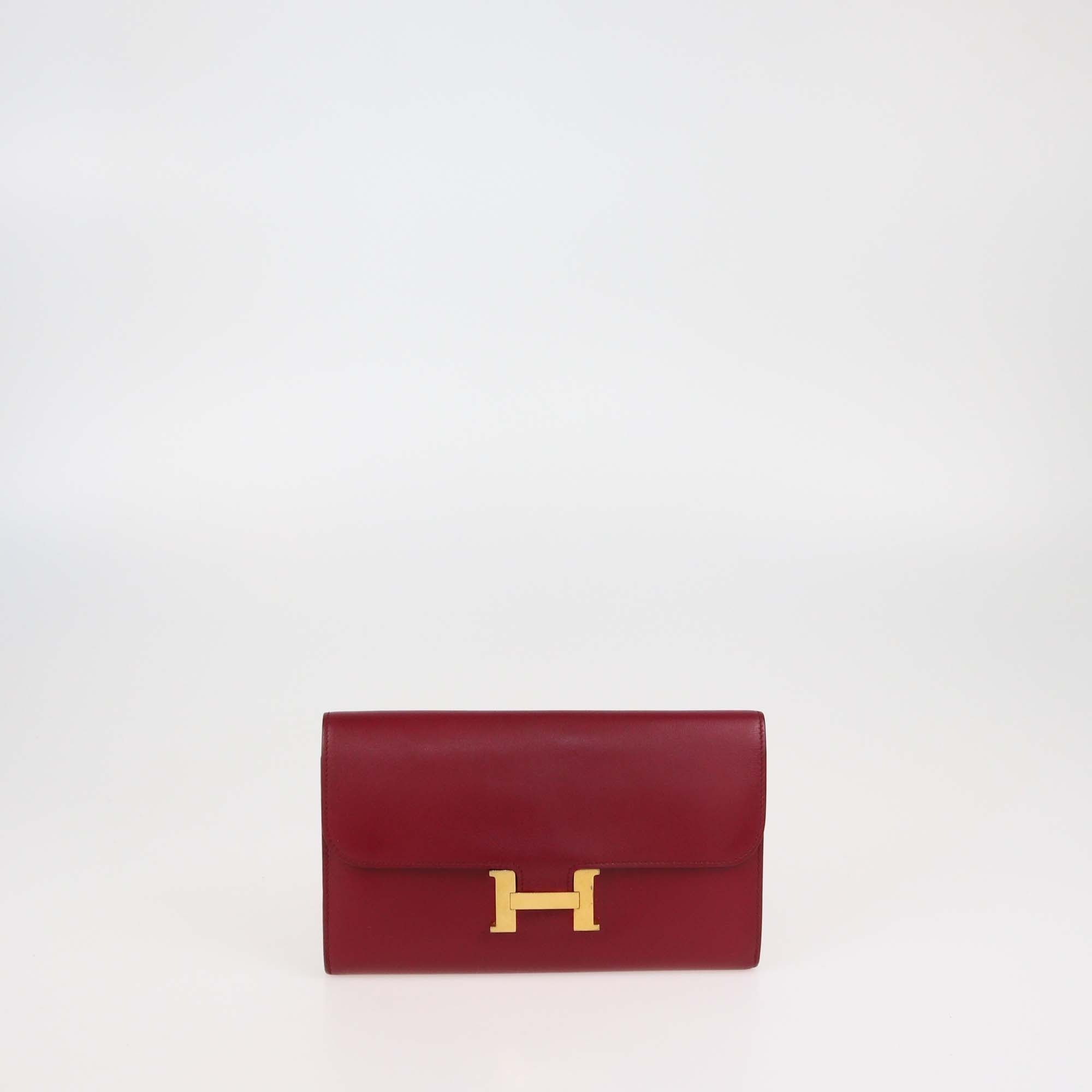 Hermes Rouge H Swift Leather Constance long Wallet