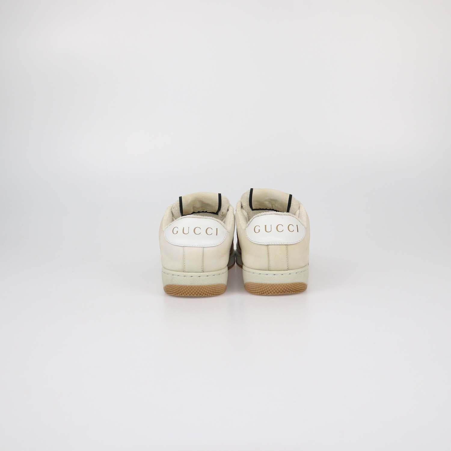 Gucci Beige Suede and Canvas Screener Sneakers
