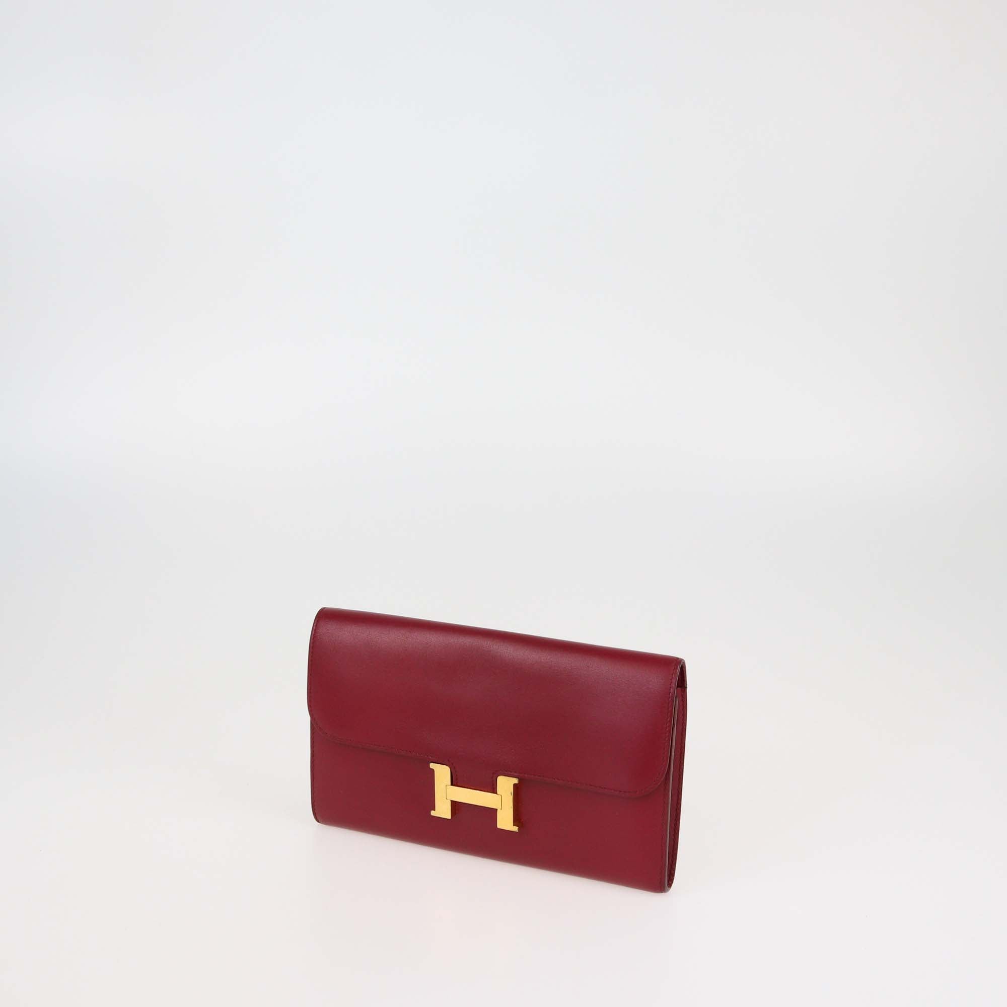 Hermes Rouge H Swift Leather Constance long Wallet