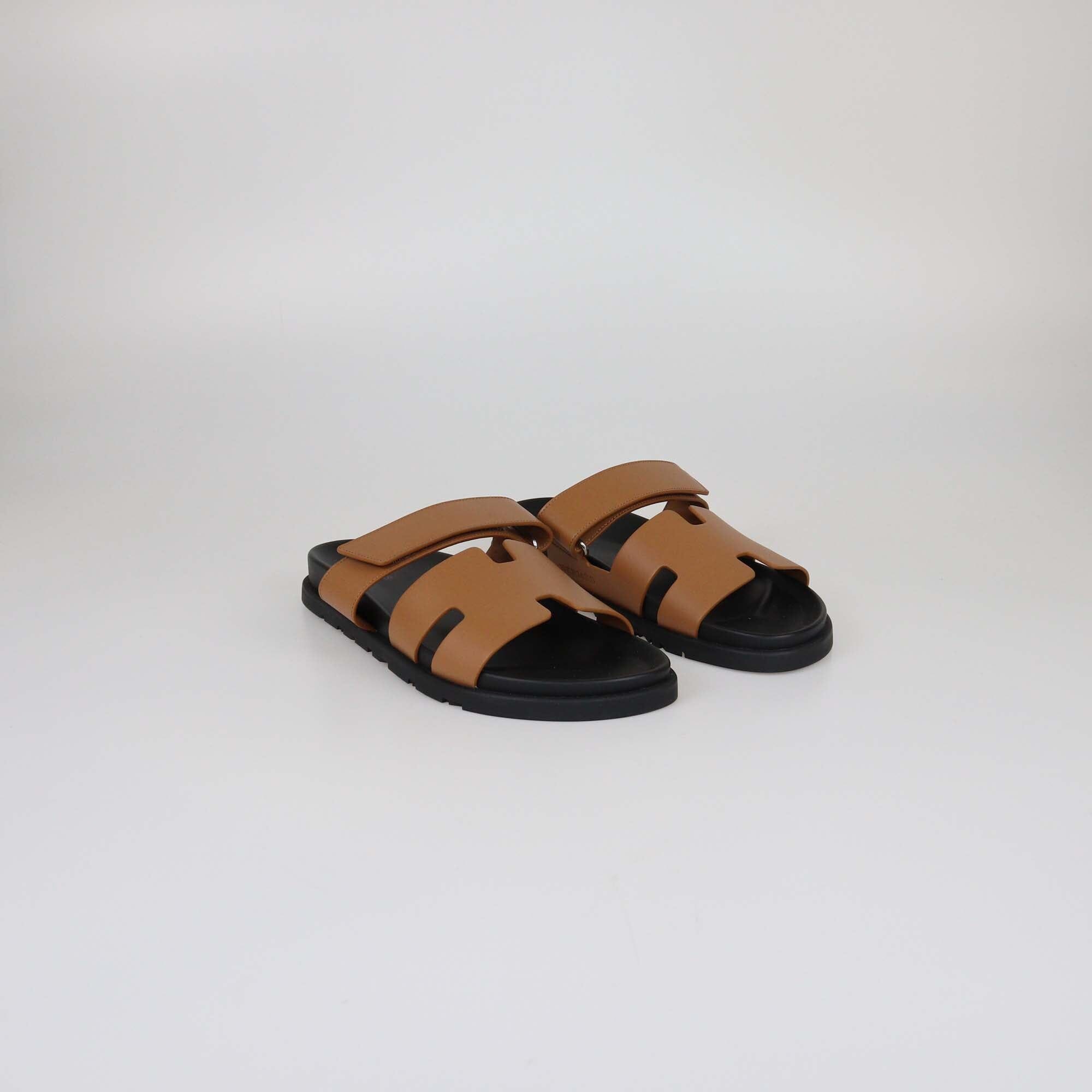 Hermes Gold Chypre Sandals Womens Hermes 