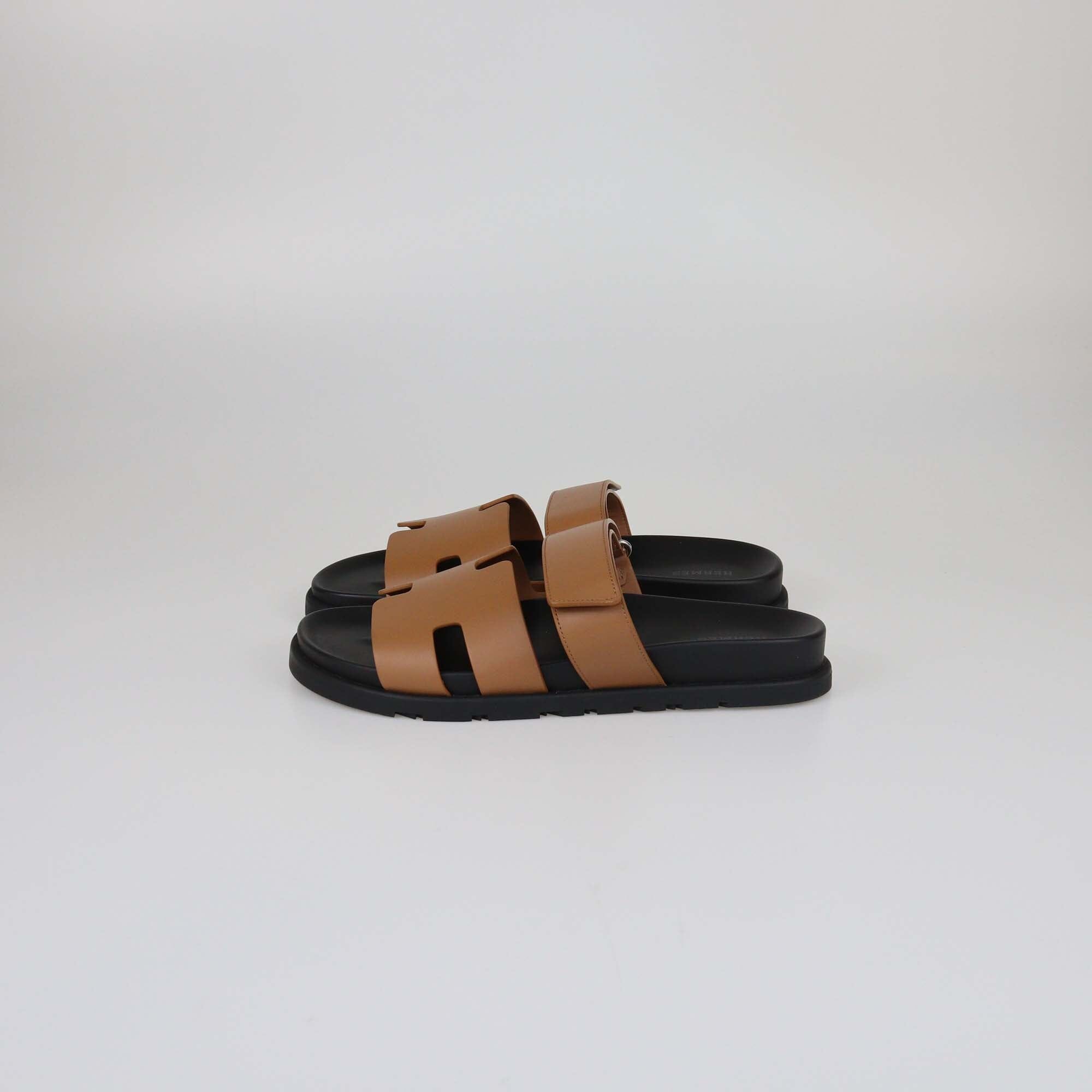 Hermes Gold Chypre Sandals Womens Hermes 