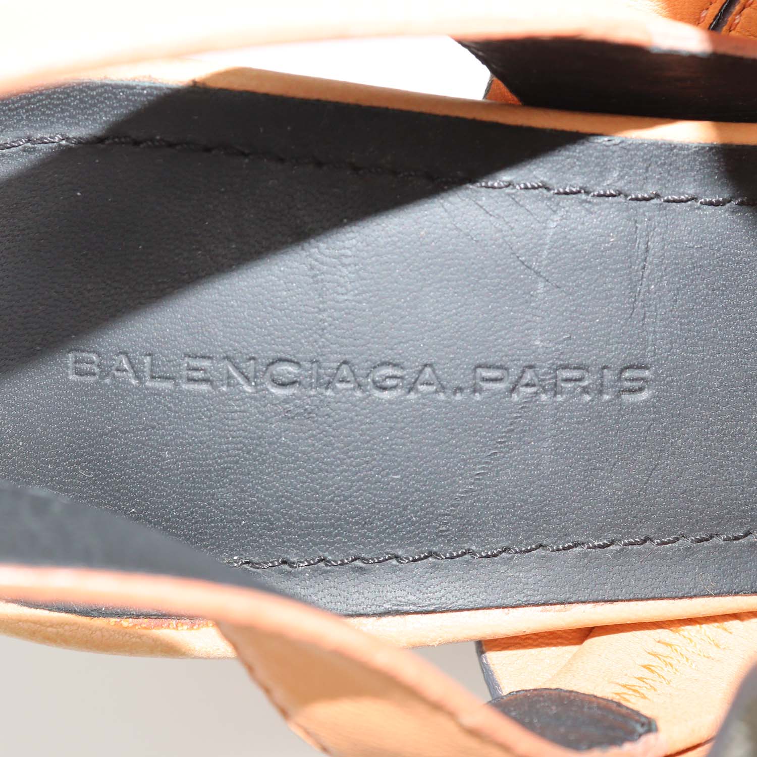 Balenciaga Peach/Grey Lizard Embossed Nubuck and Leather Origami Bow Sandals