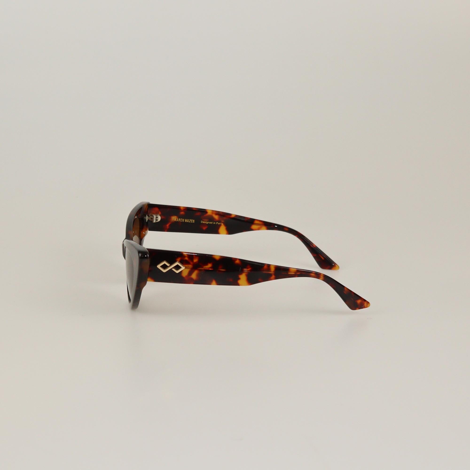 Karen Wazen Brown/Yellow Sienna Cat Eye Sunglasses Womens Karen Wazen 