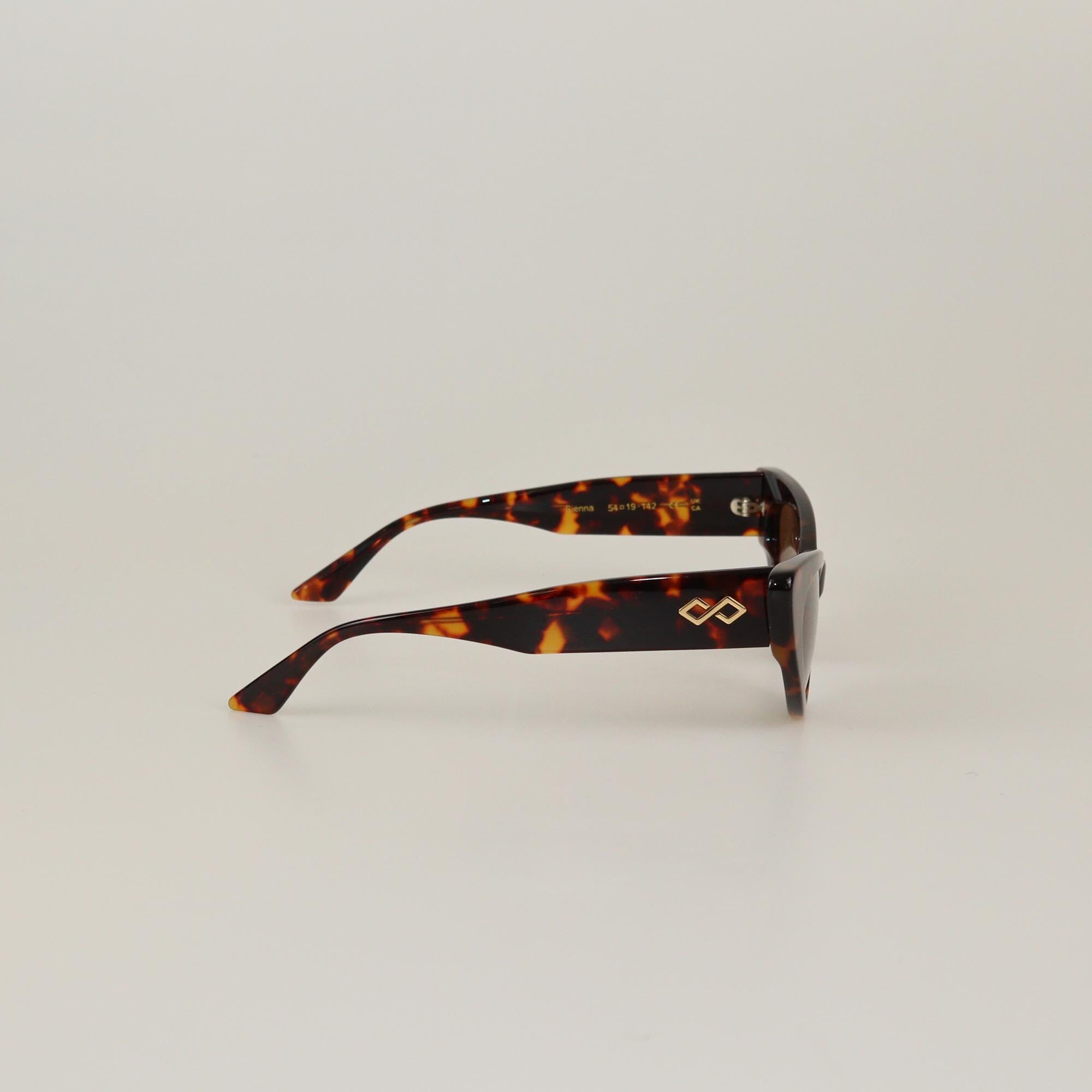 Karen Wazen Brown/Yellow Sienna Cat Eye Sunglasses Womens Karen Wazen 