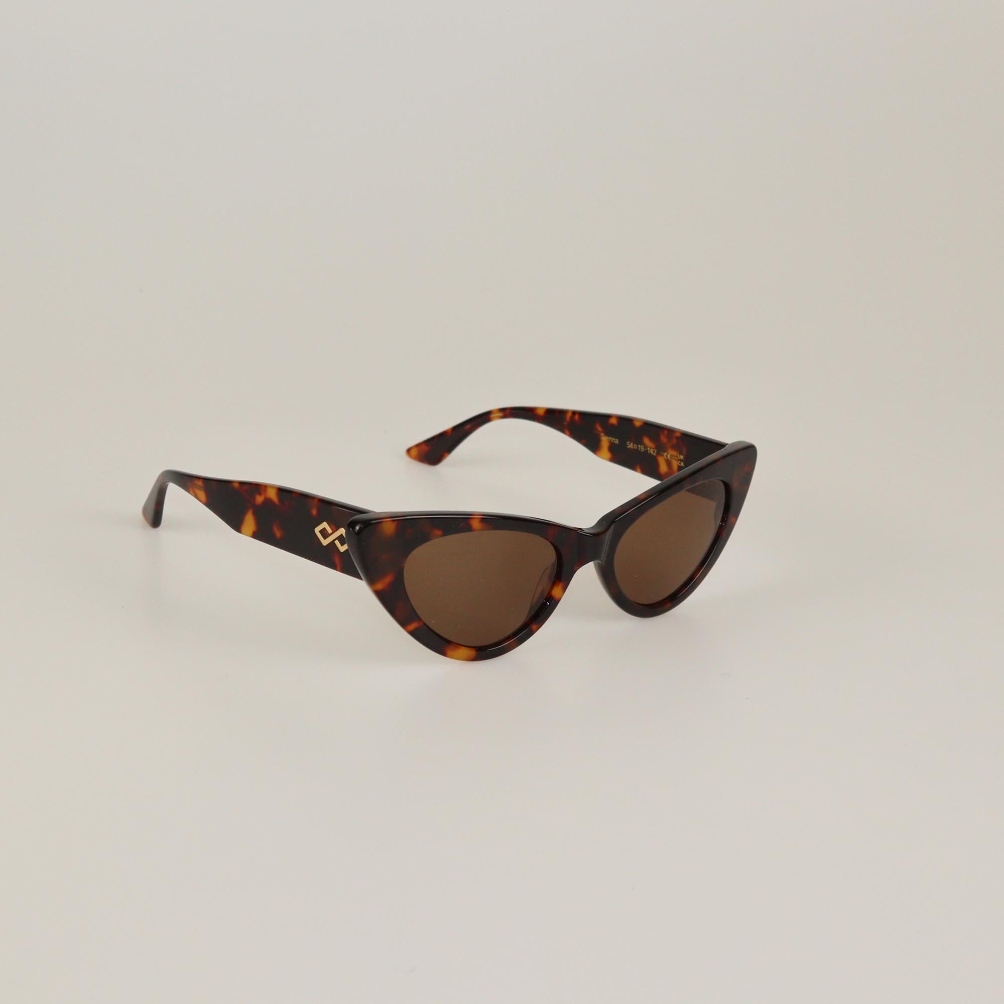 Karen Wazen Brown/Yellow Sienna Cat Eye Sunglasses Womens Karen Wazen 
