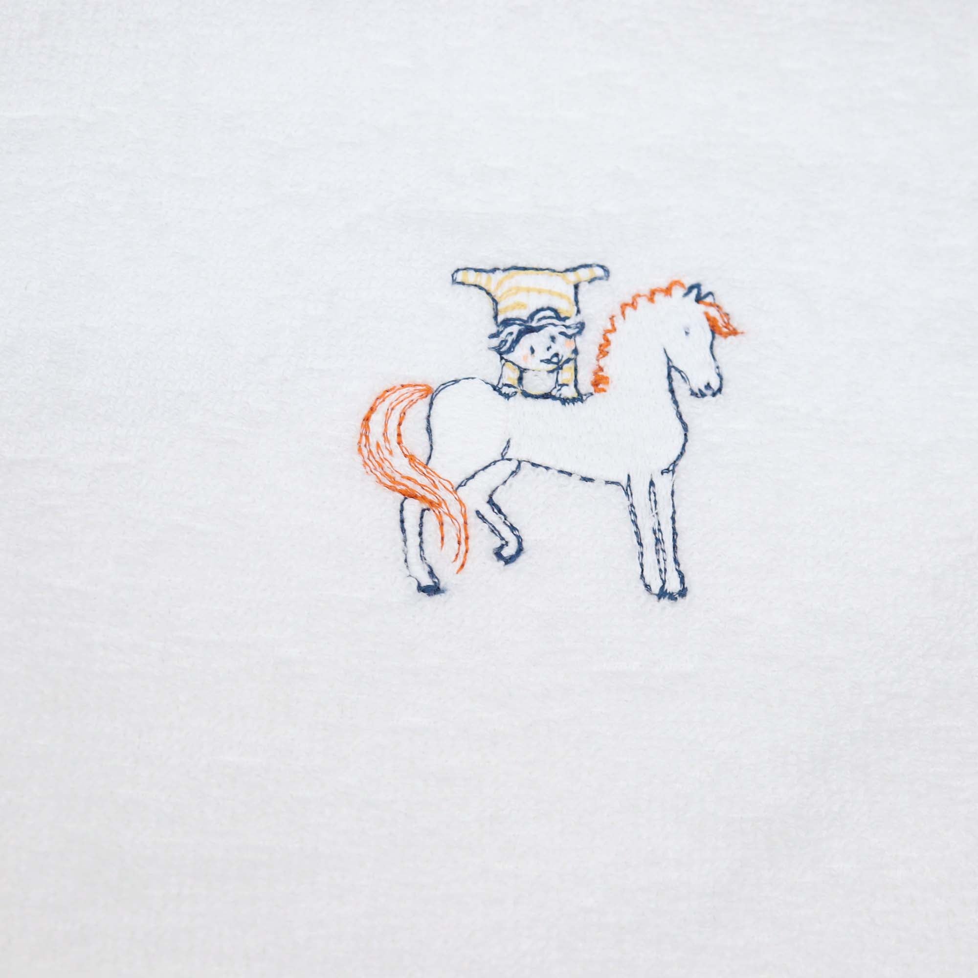 Hermes White Cotton Cabriole Washcloth